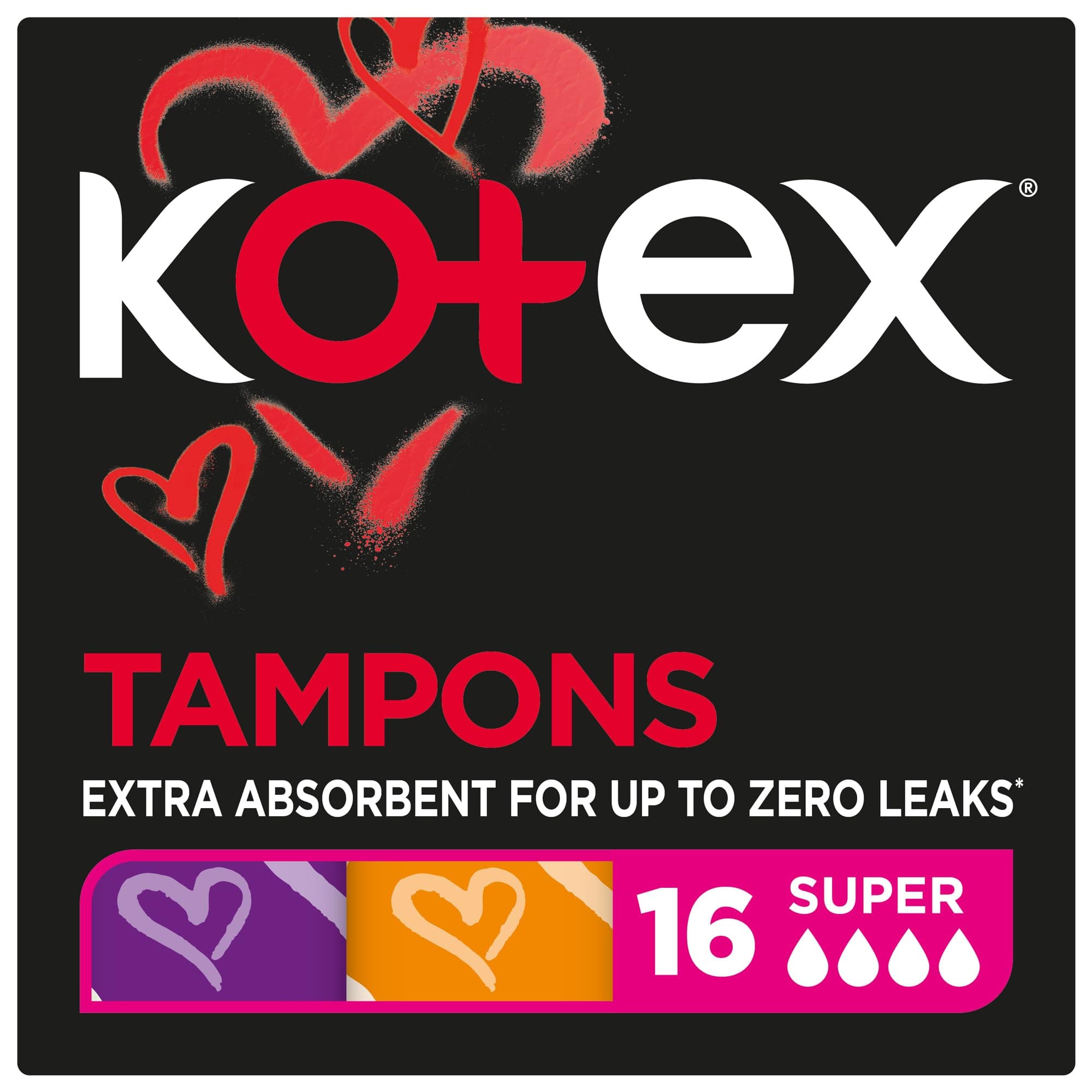 Kotex Silky Cover, Size Super, 16 Tampons