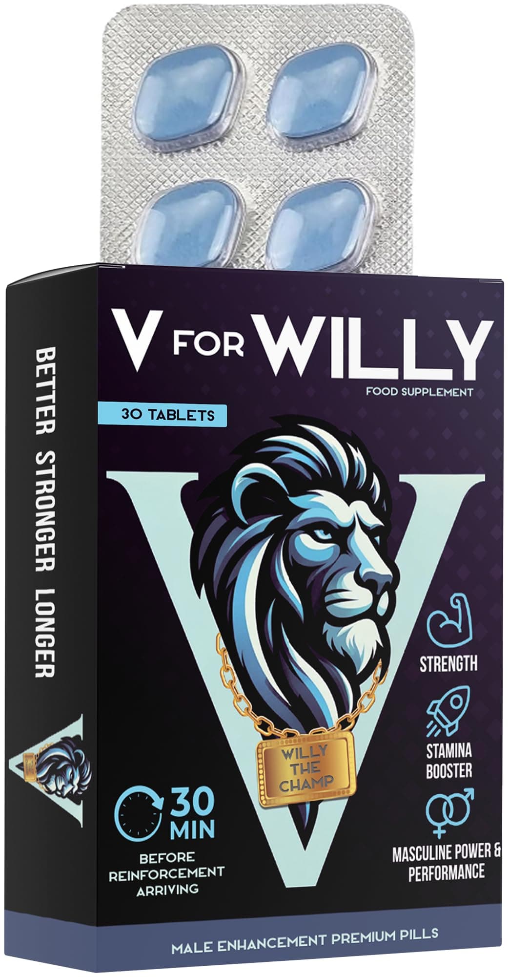 Blue 30 Stamina & Energy Tablets – Fast-Acting Tribulus Terrestris Herbal Supplements for Enhanced Performance & Stamina – Pills for Men UK – Korean Ginseng – Supplement for Men