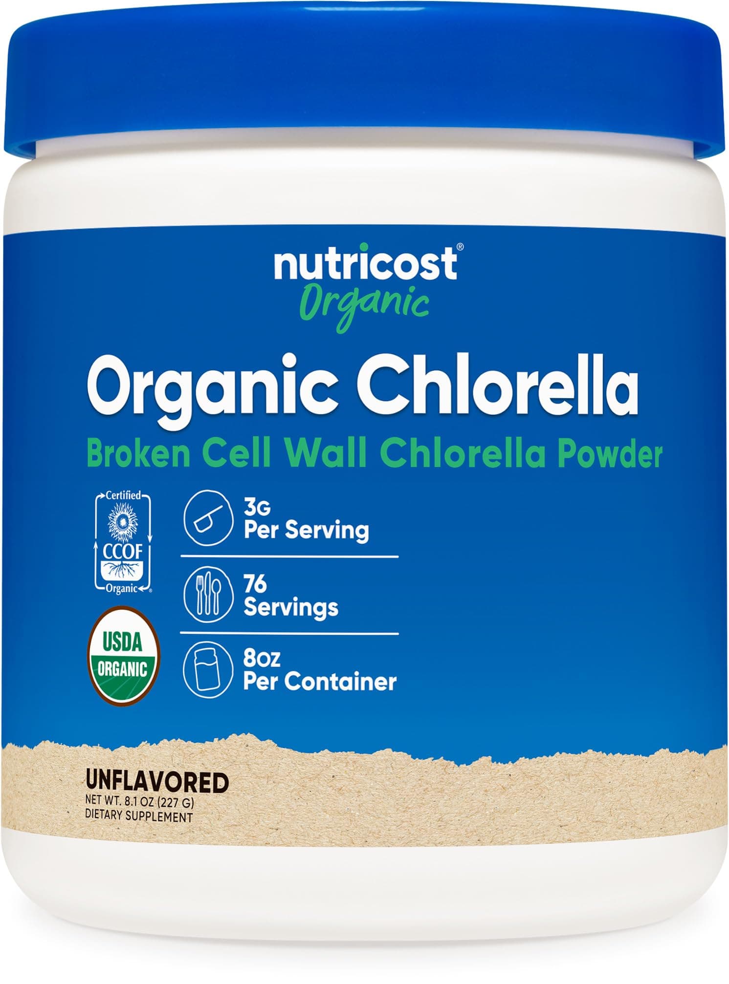 Organic Chlorella Powder 8oz - 3000mg Per Serving - Non-GMO, Gluten Free