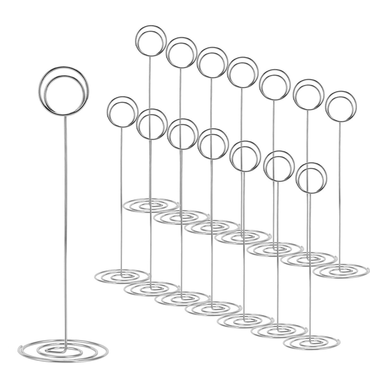 MANGZ 15 Pack 8.75 Inch Tall Table Number Holder, Place Card Holder, Wire Photo Holder Clip Perfect for Weddings, Banquets