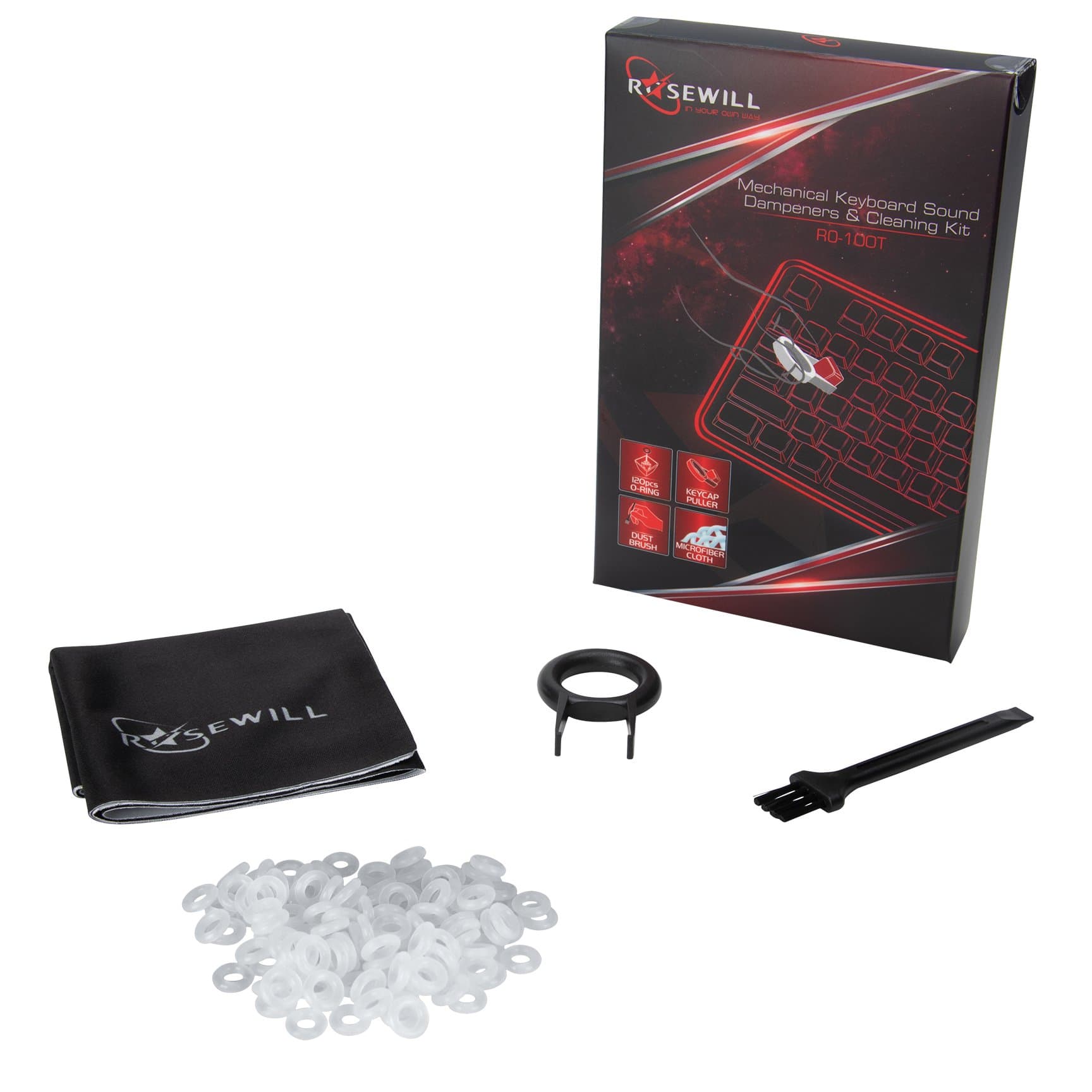 Rosewill Mechanical Keyboard Rubber O-Rings, Switch Sound Dampener Compatible w/Cherry MX and Kailh Switches, 120 pcs - RO-100T, O Ring