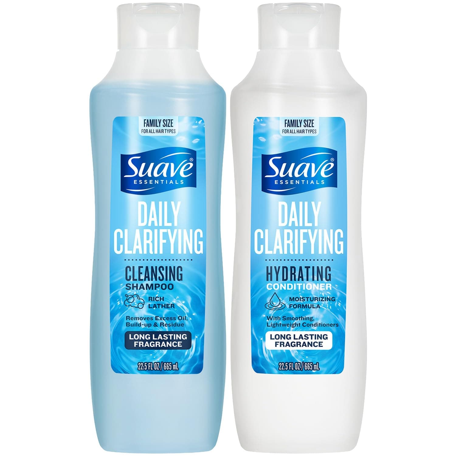 Shampoo & Conditioner Set, Clarifying & Hydrating – Build Up & Residue Removal Formulas for Beautiful, Shiny Hair, 22.5 Oz Ea (2 Piece Set)