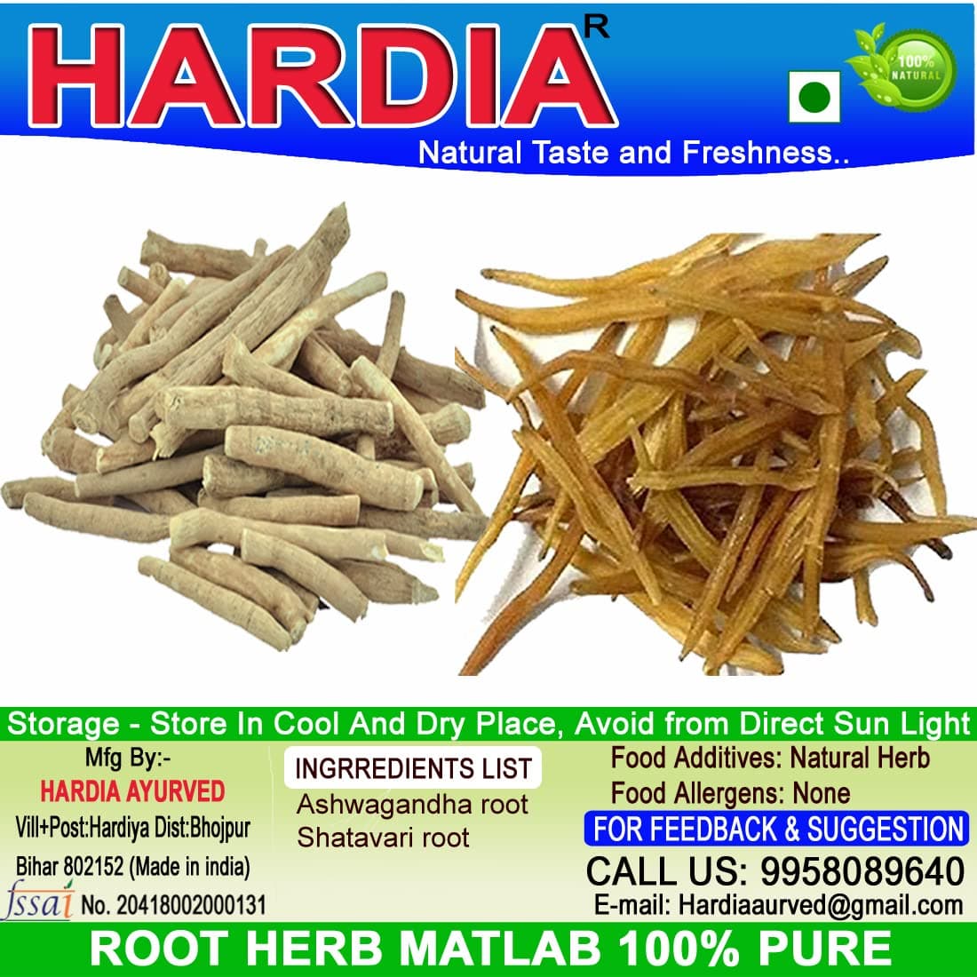 ashwagandha, shatavari root 400gm combo pack (200gm each)