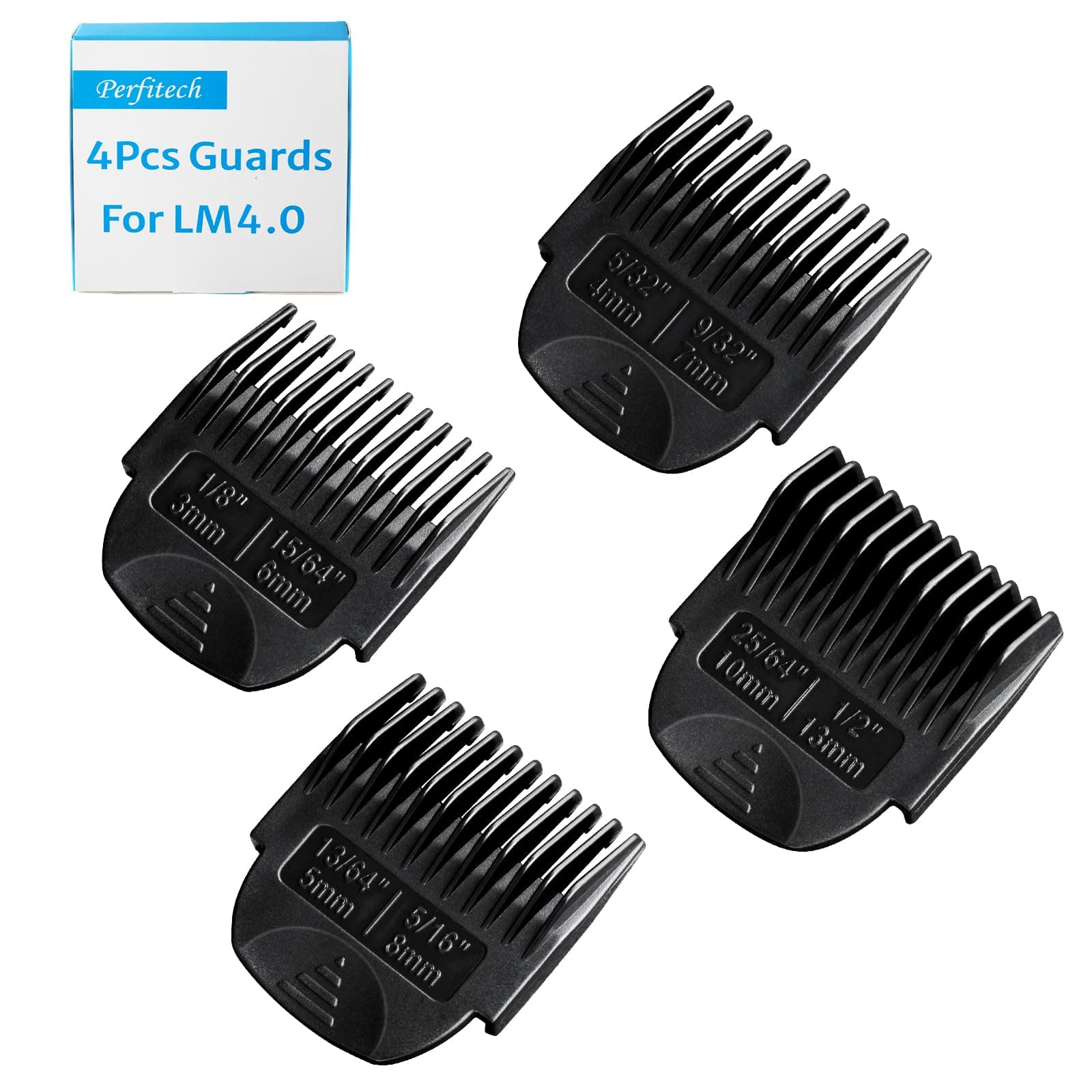 Guards Compatible with Manscaped The Lawn Mower 4.0 Replacement, 4pcs, Cutting Length from 1/8” to 1/2”