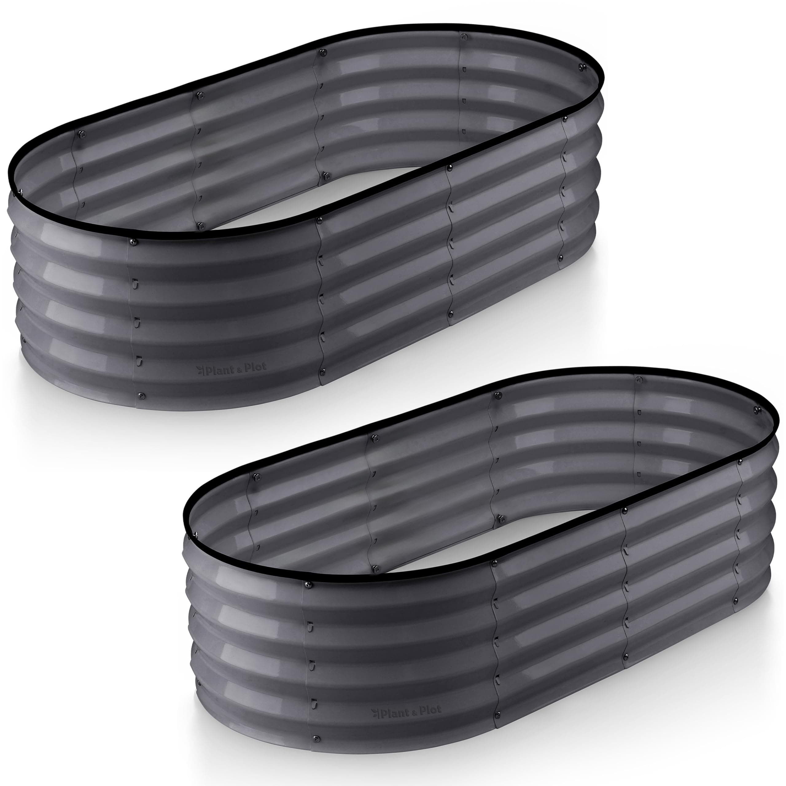 Galvanized Metal Raised Garden Bed for Outdoor Gardening 4×2×1 ft (2-Pack) // Easy-to-Assemble Garden Bed Kit for Vegetables, Plants // Sturdy Steel Raised Planter Box (Gray) // Tool-Free Assembly