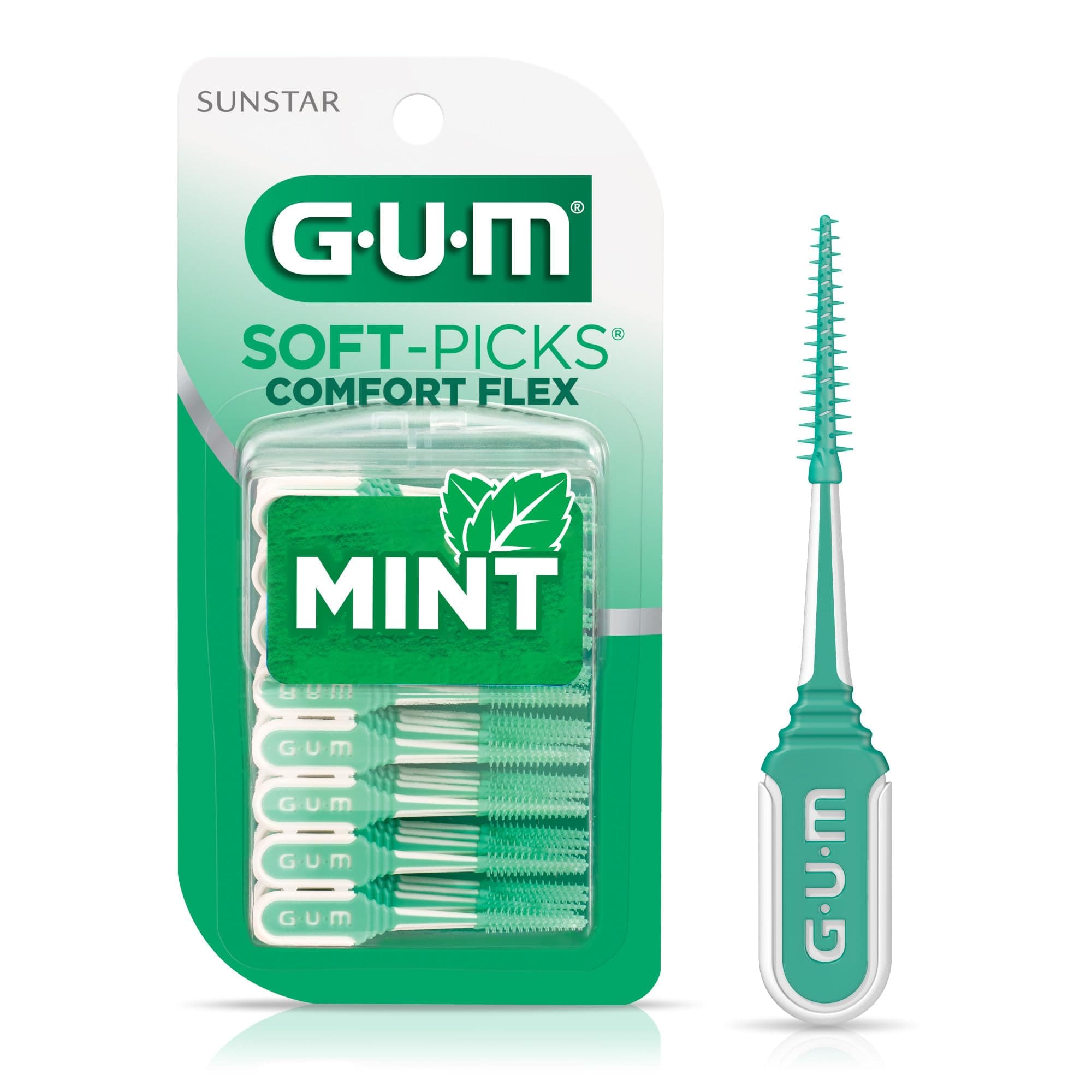 6705R Soft-Picks Comfort Flex Mint Dental Picks, New Invigorating Mint Flavor, 80 Count
