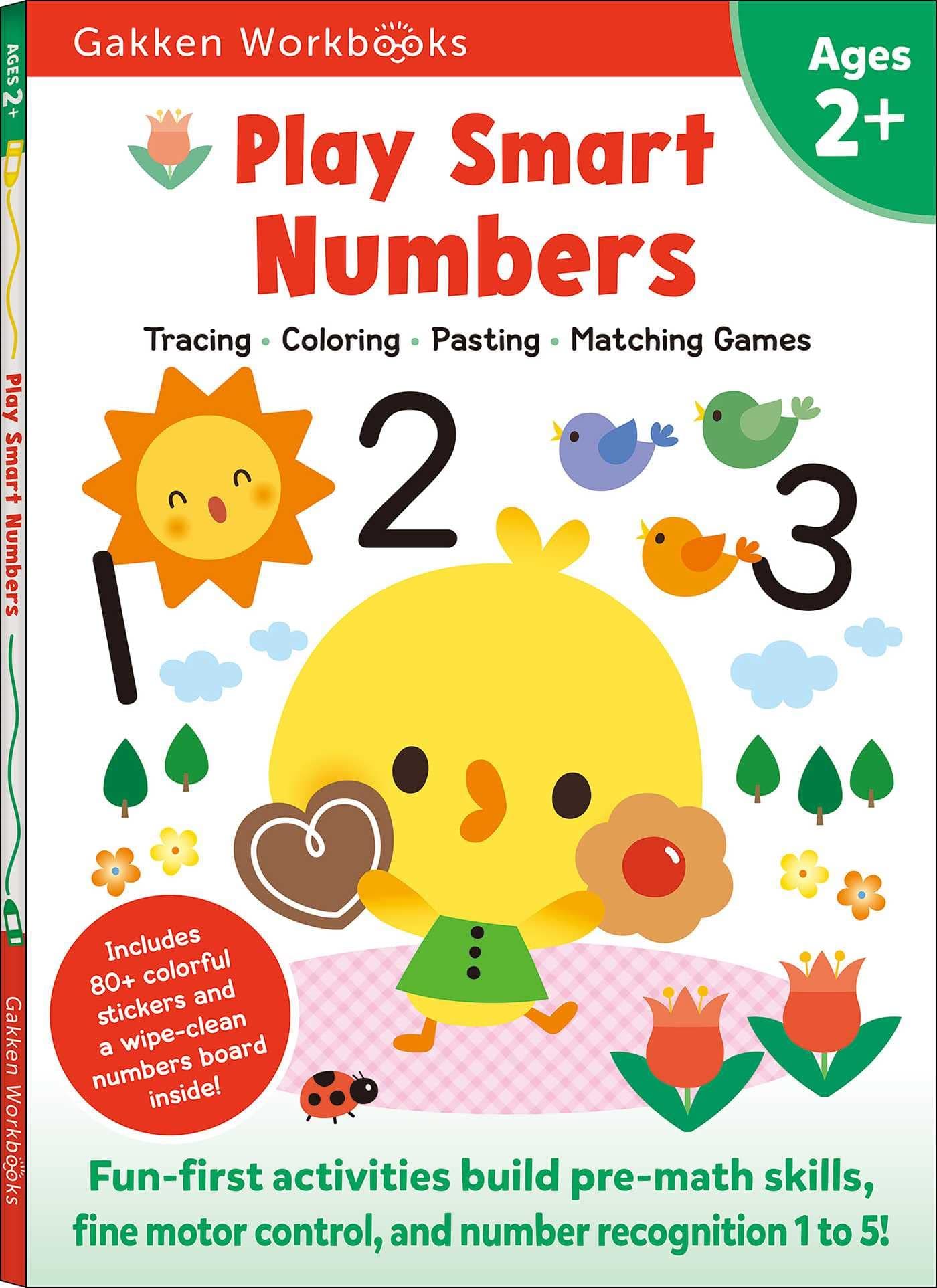 Play Smart Numbers Age 2+: Preschool Activity Workbook with Stickers for Toddler Ages 2, 3, 4: Learn Pre-Math Skills: Numbers, Counting, Tracing, Coloring, Shapes, and More (Full Color Pages)