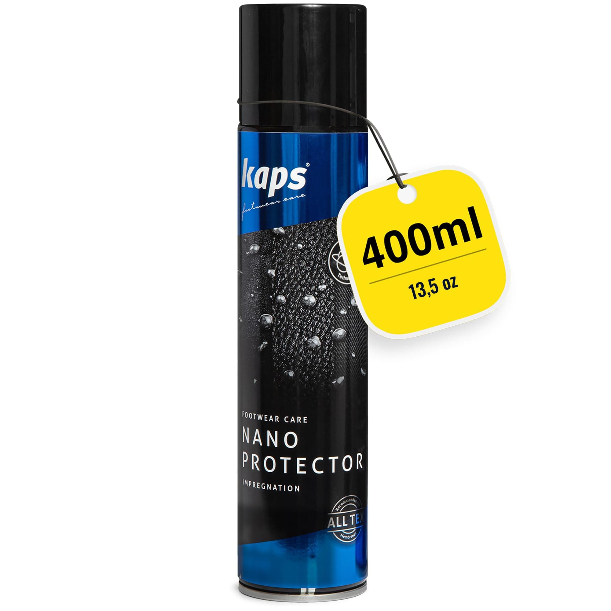 Kaps Nano Protector Waterproofing Spray for Suede, Leather, Nubuck, Textiles and TEX Materials, Moisture and Dirt Repellent - New Fast Drying Formula 400 ml 13.52 fl. Oz / 200 ml 6.76 fl. Oz
