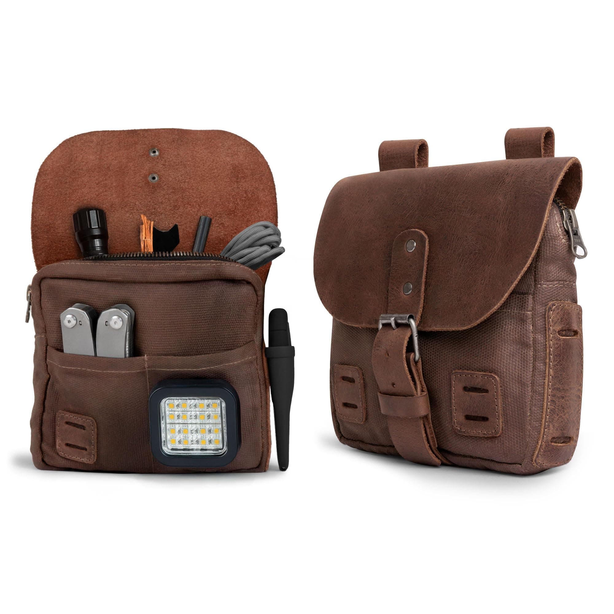 Survival Camping Pouch, Belt Loop, Rustic and Handy Tool Bag, Weather Resistant Outdoor Accessories, Traveling Essentials, Waxed Canvas, Handmade