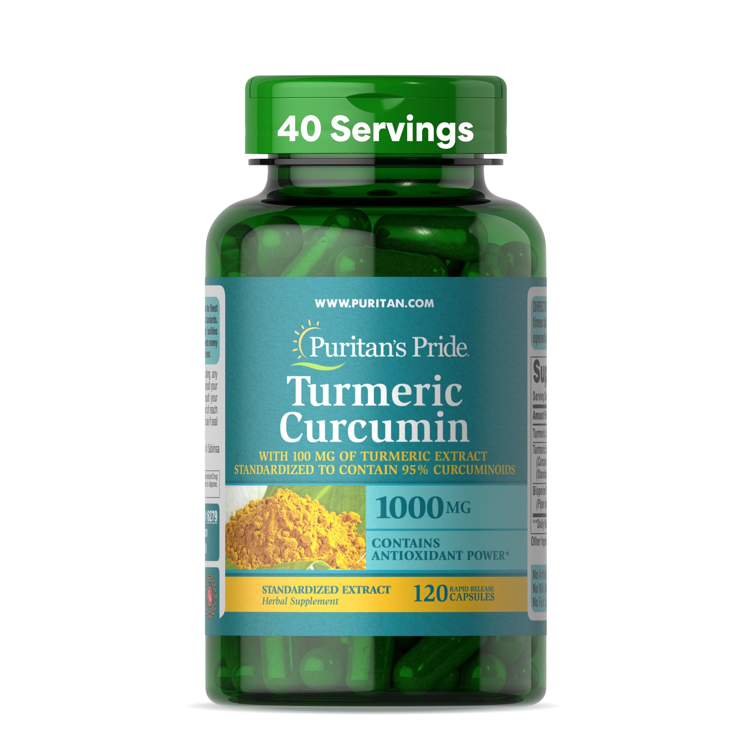 Turmeric Curcumin by Puritan's Pride, 1000mg, 120 Rapid Release Capsules