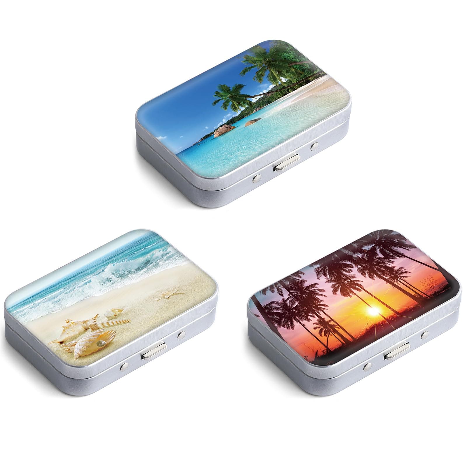 GerkiaDental Floss Portable Case, Easy to Store Floss Picks of Various Sizes, Portable Dental Floss Dispenser is Perfect for Travelling, Hotels, Dinners, Appointments.Landscape 3 Piece