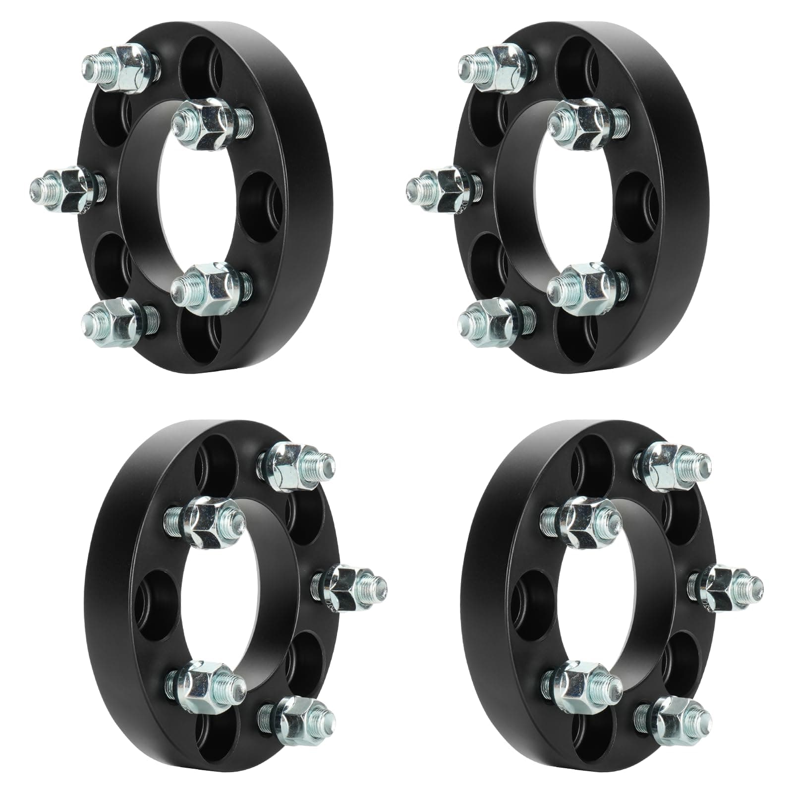 4pcs 5x4.5 1" (25.4mm) Wheel Spacers 82.5mm Bore for Jeep Wrangler TJ YJ TJ XJ MJ KJ, 1/2"-20 Studs 5 Lugs Wheel Adapters fits Ford Mustang Ranger Explorer Dakota, 5x114.3mm, Not Hubcentric