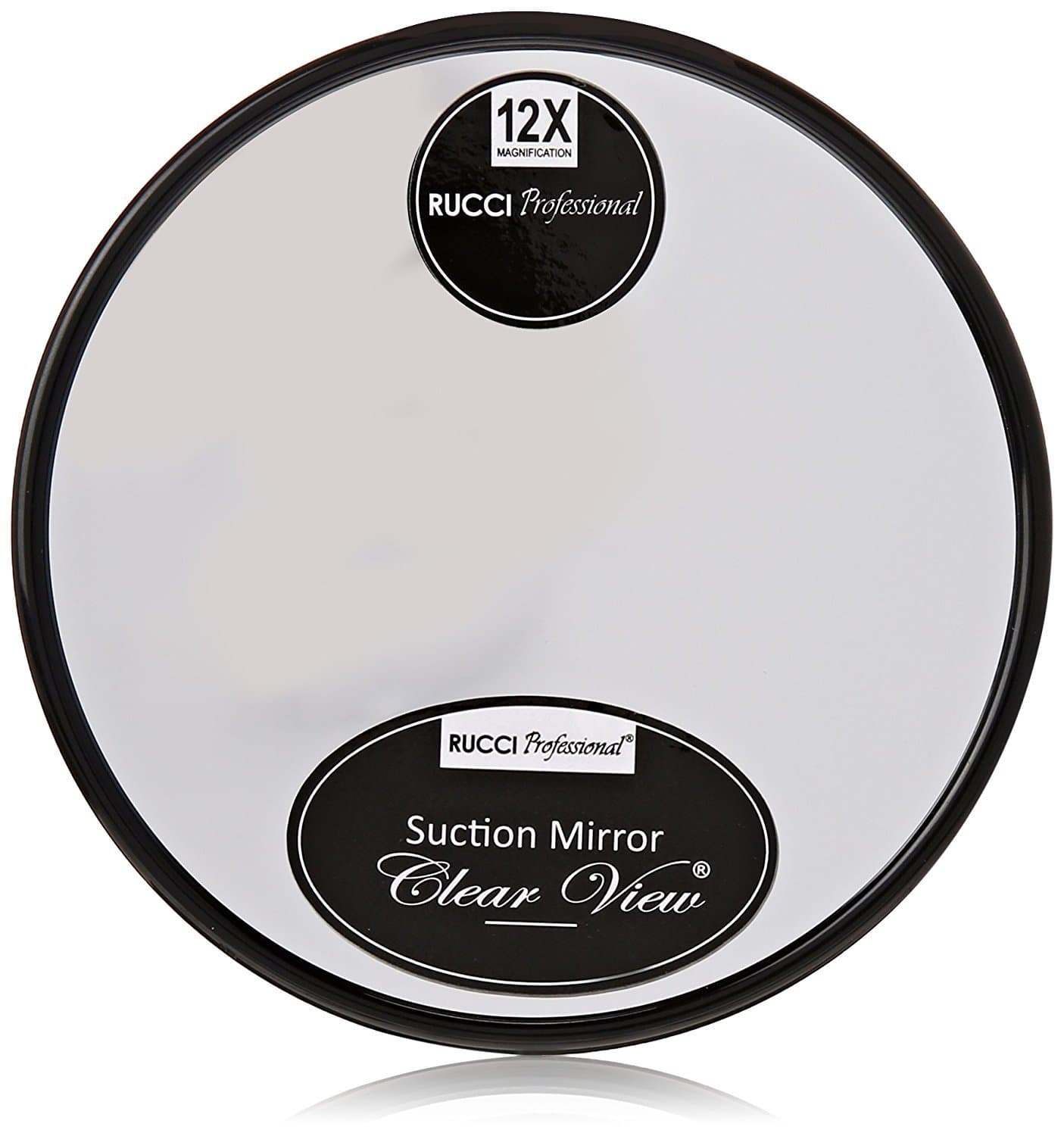 Rucci M870 Suction Cup Mirror, 12X, Black, 5-Inch Diameter