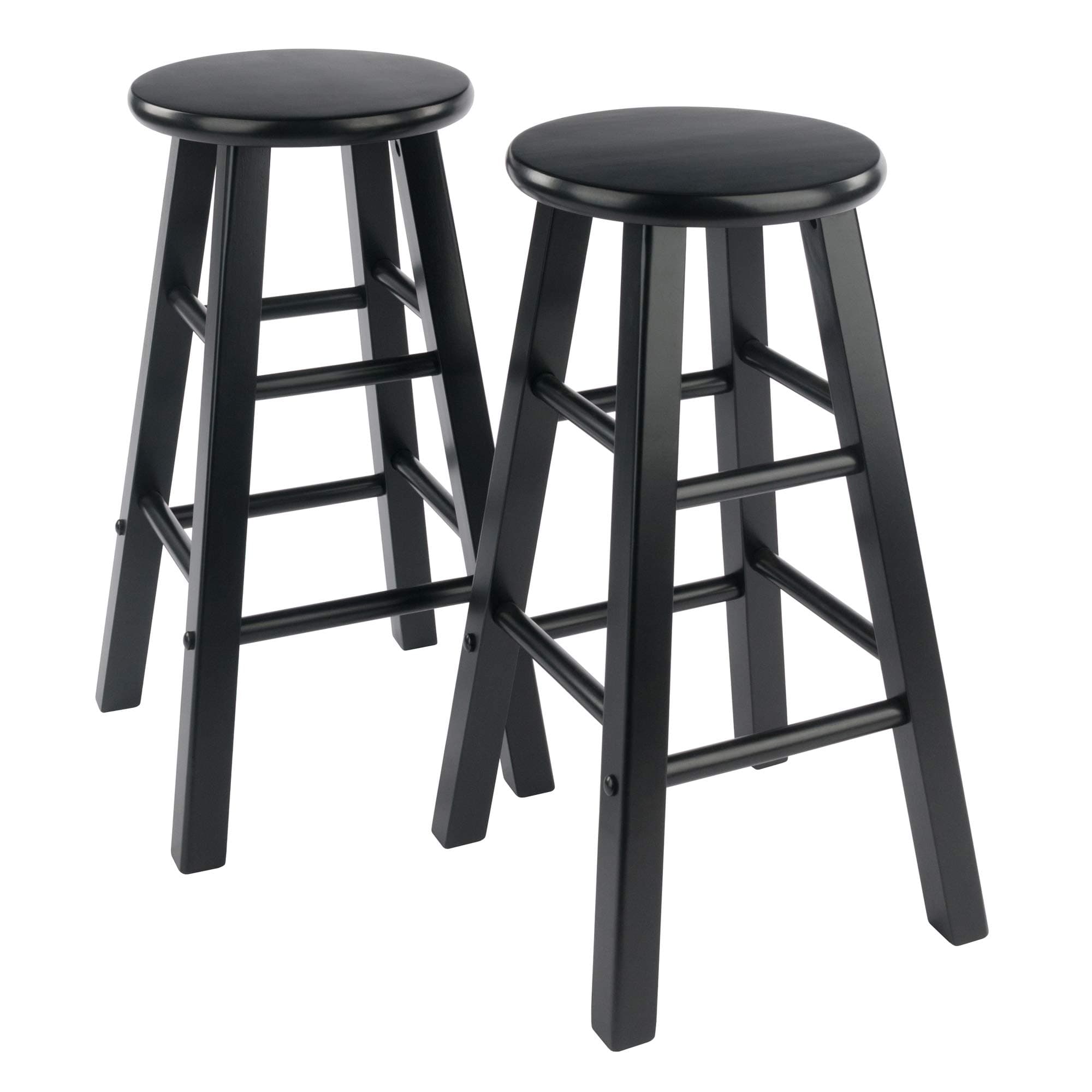 Winsome Element 2-Piece Counter Stool Set, Classic Backless Bar Chairs for Kitchen & Dining Room Seating, Timeless Essential Furniture for Home, Dorm, Apartments