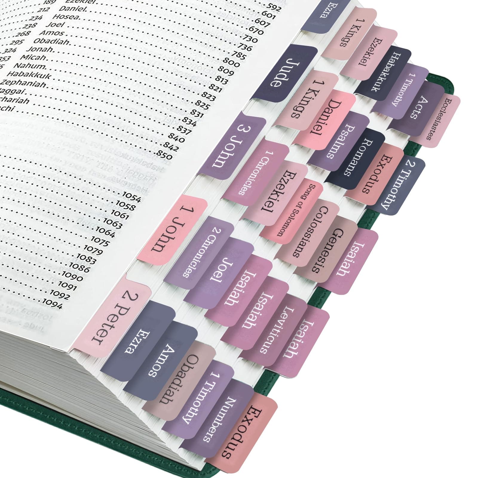 Bible Tabs, 75 Tabs, Laminated Bible Index Tabs for Women and Men, Bible Book Tabs for Easy Navigation, Large Print Easy to Read (Sunset Shade)