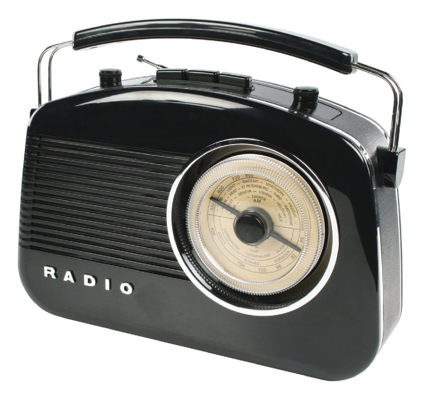 Konig Stylish Retro Table Radio - Black