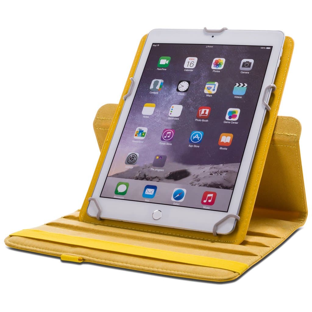 Premium Quality Tablet Universal Case Yellow For 9 to 10.1inch 360 Degree Rotating Stand Case Cover for IPAD 2/3/4, Air, Air 2, Pro 9.7 and iPad Pro 5th Generation Samsung Galaxy Tab S4 / S3 / S2.