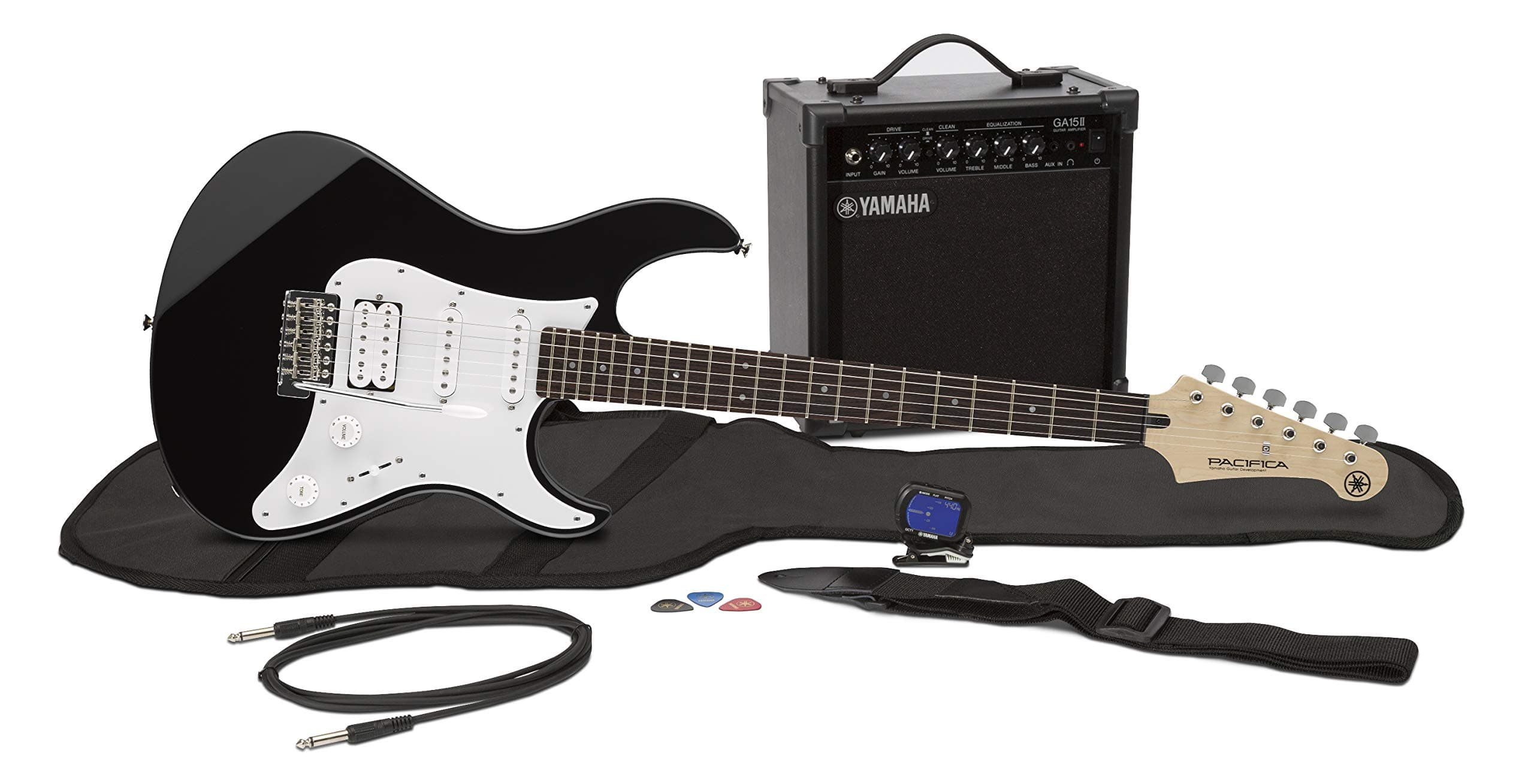 Yamaha GigMaker EG Electric Guitar Pack with Amplifier, Gig Bag, Tuner, Cable, Strap and Picks - Black