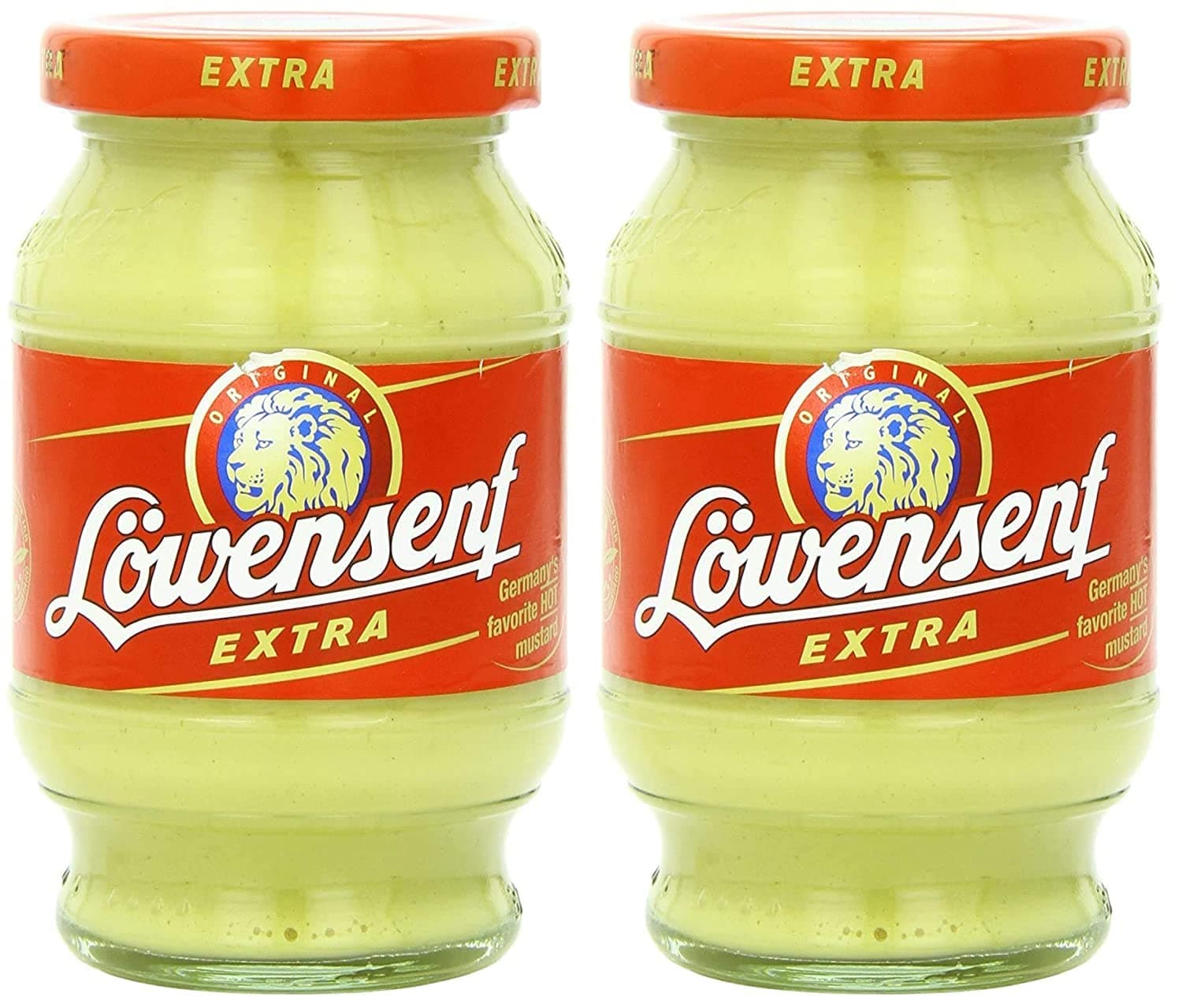Lowensenf Mustard in Jar, Extra Hot, 9.3 Ounce-SET OF 2