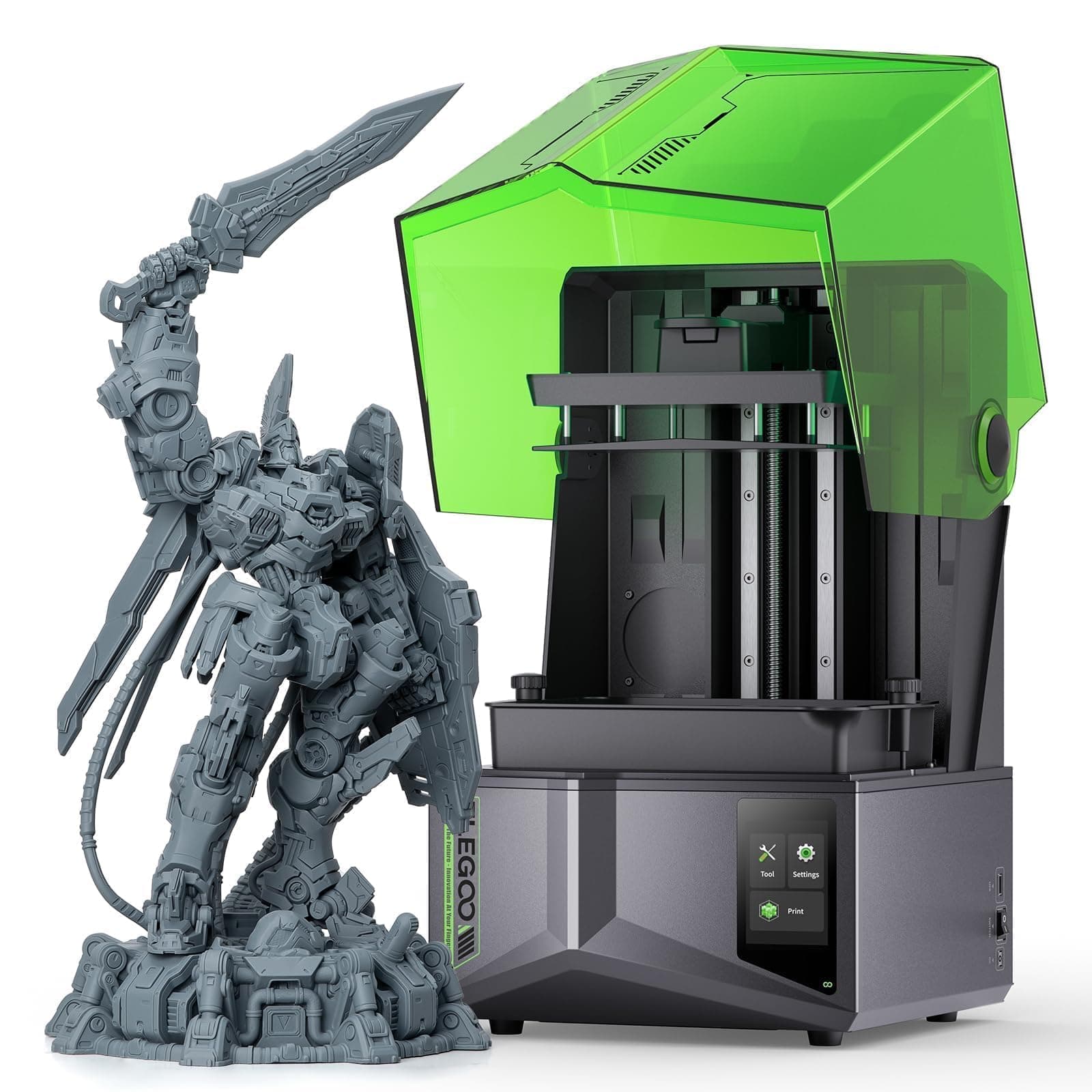 Saturn 4 Resin 3D Printer, 10” 12K HD Mono LCD, Smart Automatic Leveling, AI Print Monitoring, Large Printing Volume 8.62x4.84x8.66 Inch