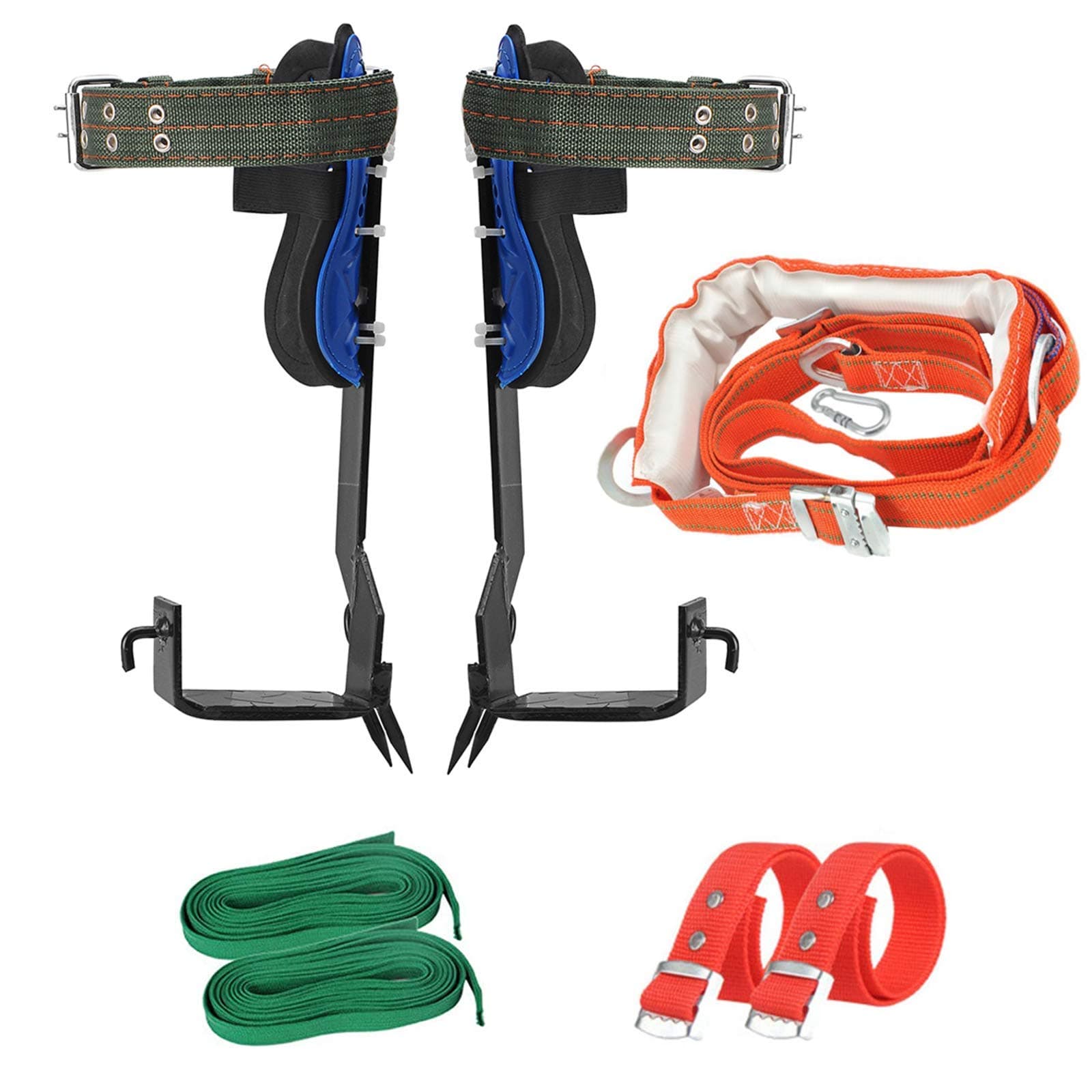 Sookieng Tree Climbing Spikes 2 Gear with Harness Belt, 304 Stainless Steel Tree Climbing Tool, Pole Climbing Spikes Adjustable Climbing Tree Non-Slip Pedal for Picking Fruit Hunting Observation