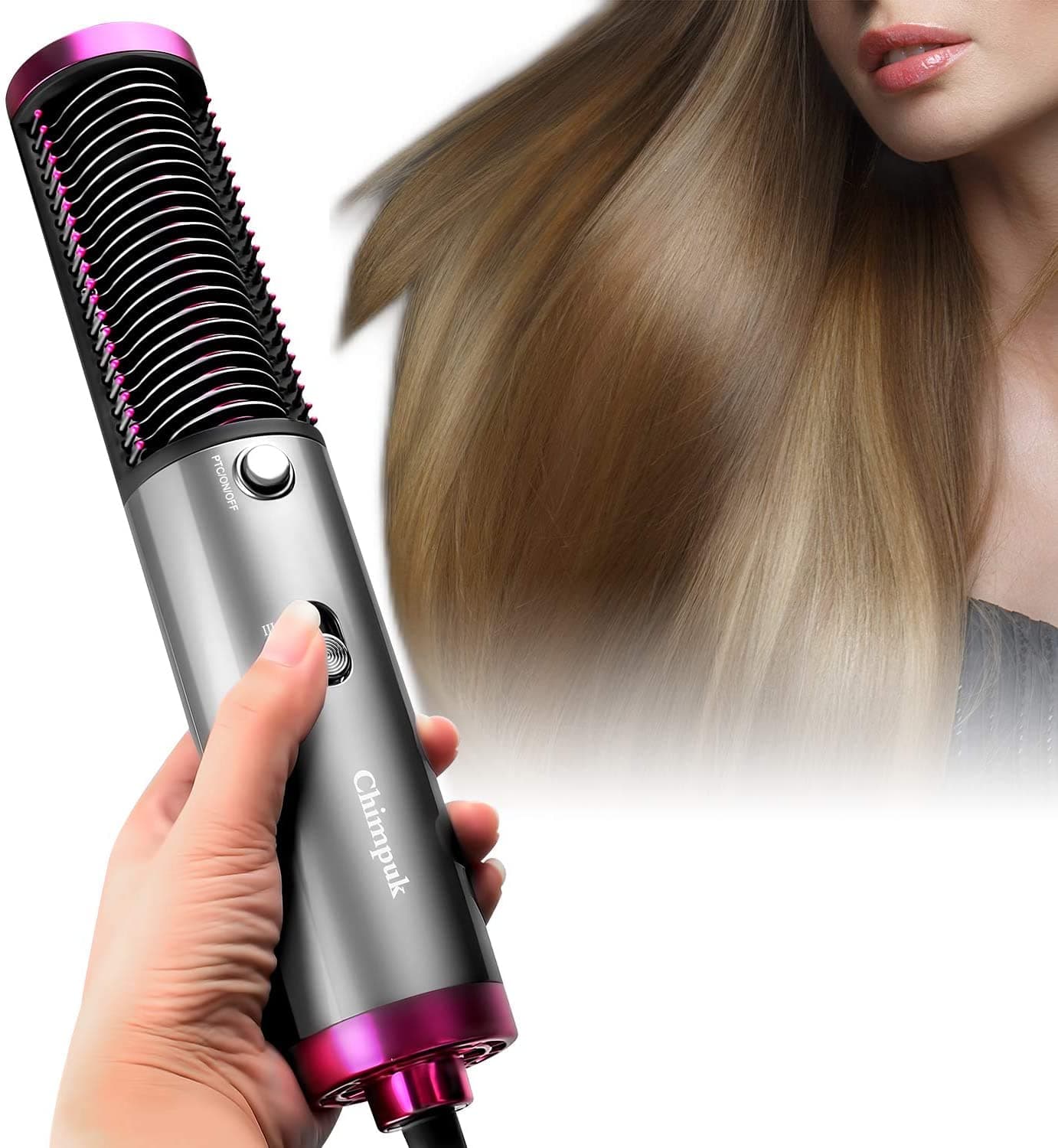 Magnova 3 in1 Multi-function Professional Hot-Air Blow Brush, Fast Hair Dryer and Volumizer Hot Air Styler Brush Electric Heating Straightener Hair Comb Hair dryer Hair styling Tools Hot Air Brush