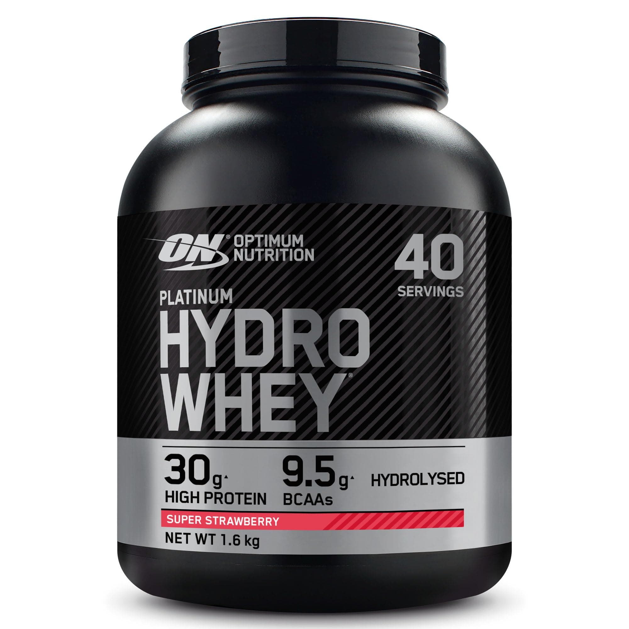 Optimum Nutrition Platinum Hydro, Hydrolyzed Whey Protein Isolate Powder with Essential Amino Acids, Glutamine & BCAAs, Super Strawberry Flavor, 40 Servings, 3.5 lbs