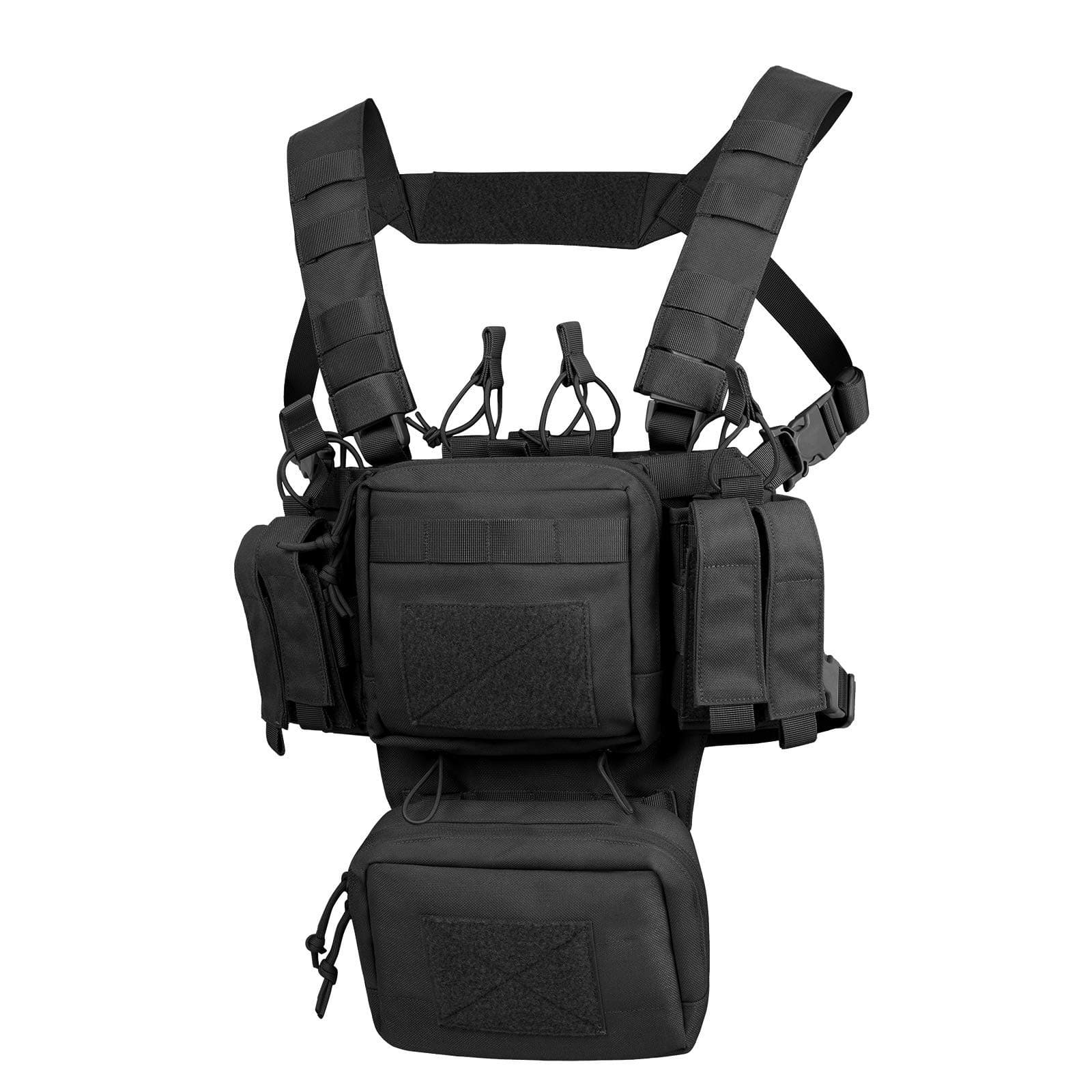 VISMIX Tactical Chest Rig, Adjustable&Detachable Molle Chest Rigs with Mag Pouch