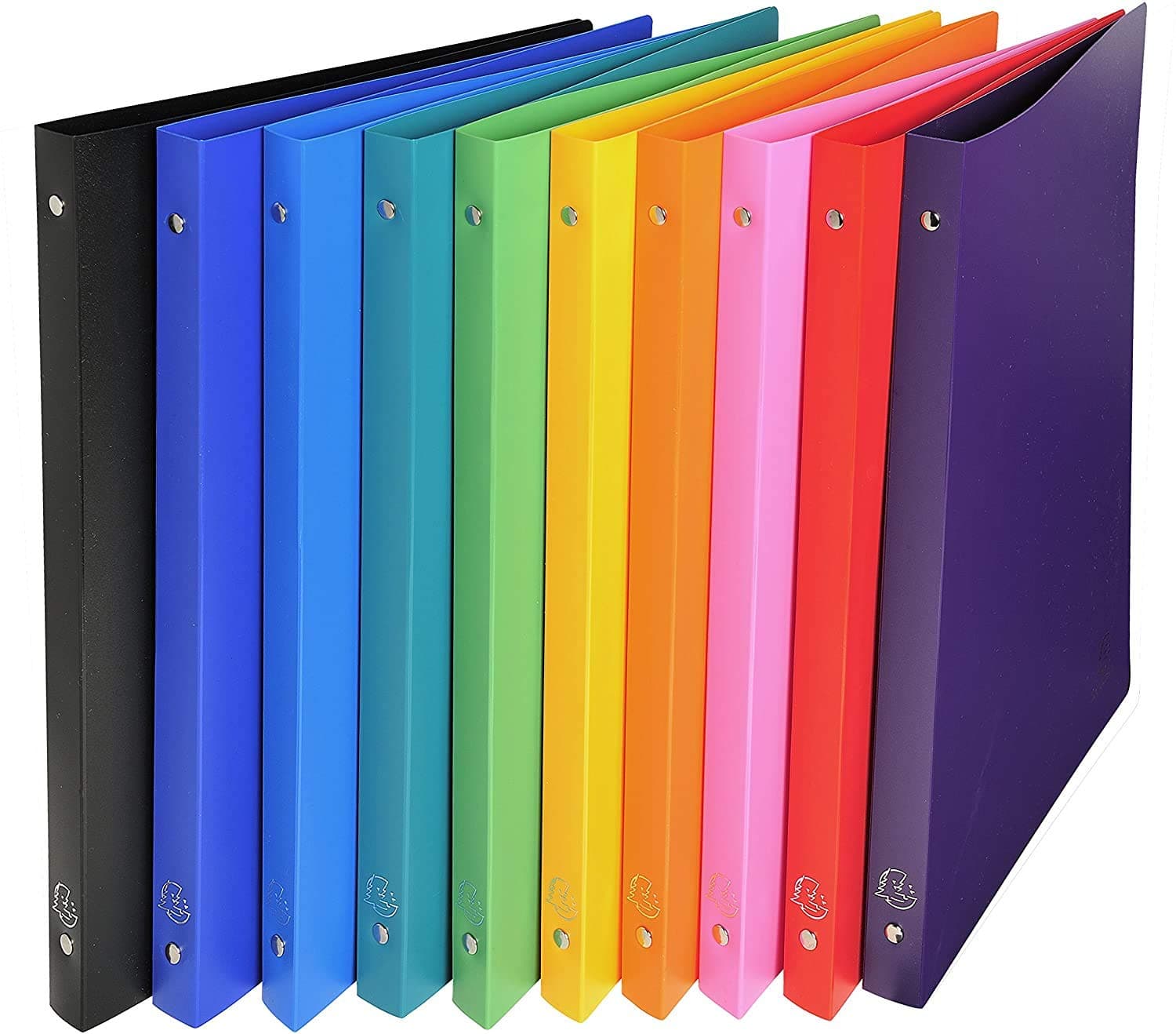 A4 Flexible Polypropylene Slim Ring Binder 2-Ring 20mm Spine - Pack of 5 Assorted Colours