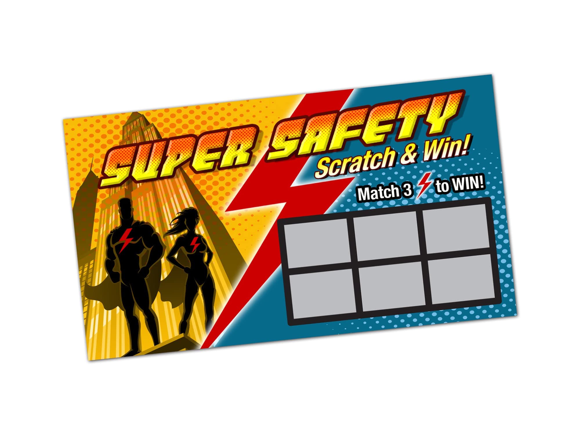 Super Safety Scratch & Win - (100 Cards) - Workplace Safety Scratch Off Game Tickets - Employee Incentive