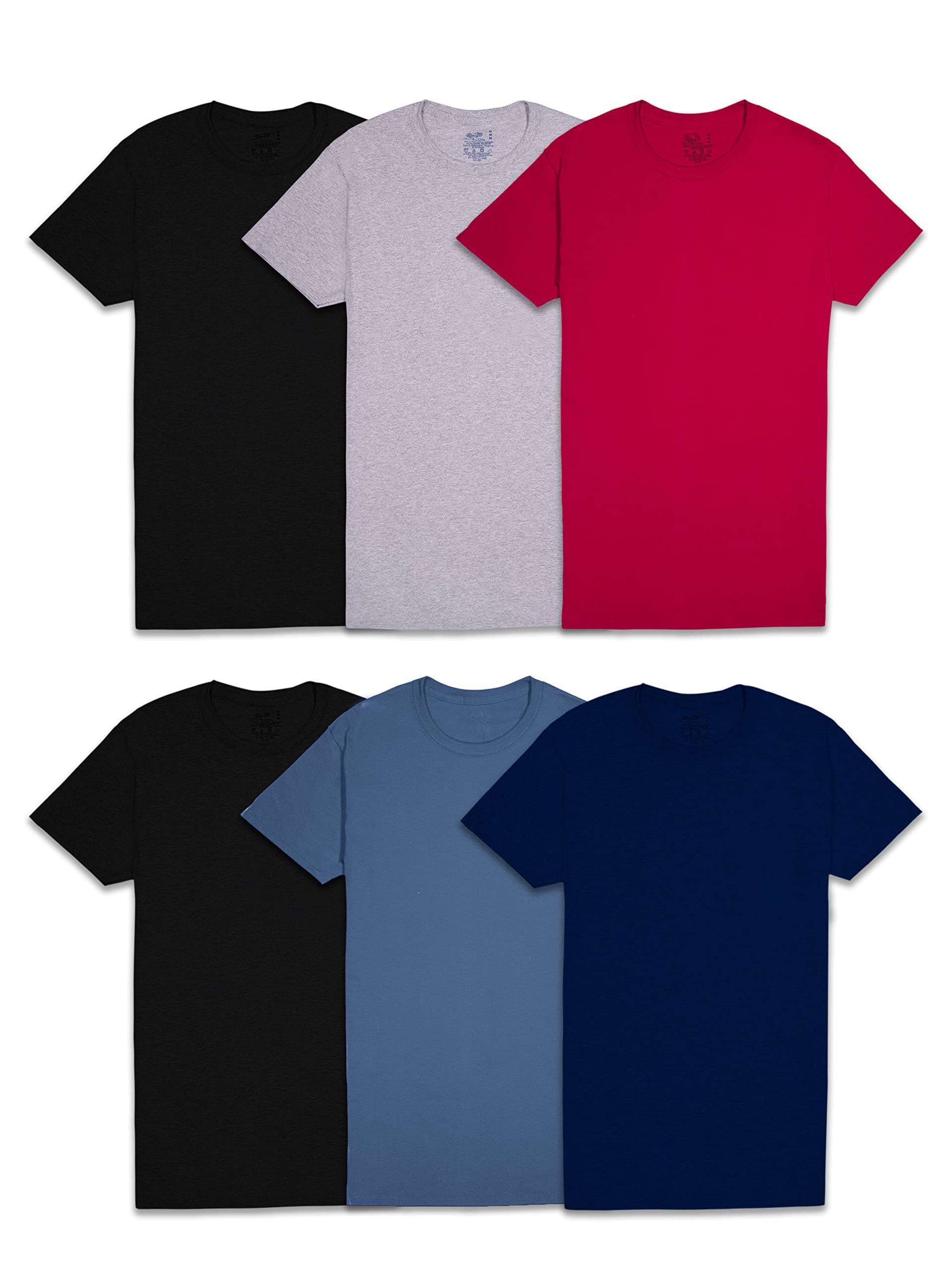 Men's Crew Tee Undershirts, Moisture Wicking & Tag Free, Also Available in Big & Tall