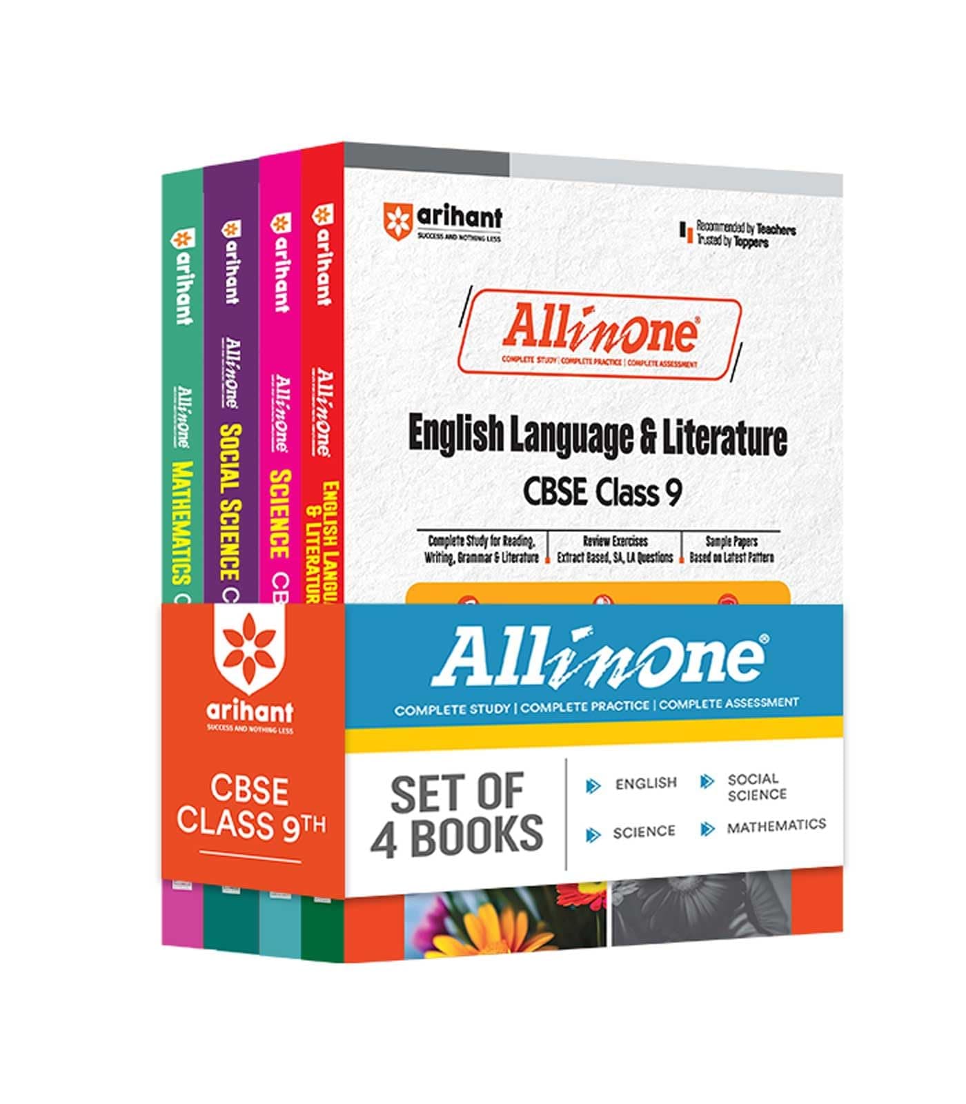 All In One Class 9th Science, Mathematics, Social Science, English for CBSE Exam 2025 (Set of 4 Books)