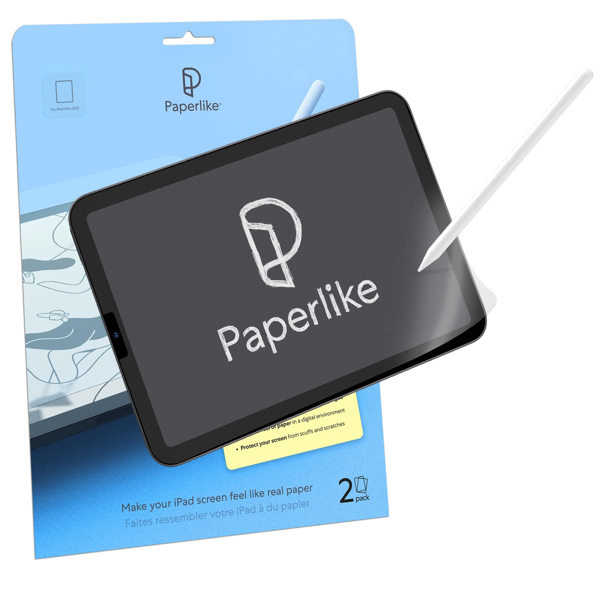 Paperlike 2.0 (2 Pieces) for iPad Mini 8.3" (2021) - Screen Protector for Drawing, Writing, and Note-taking like on Paper