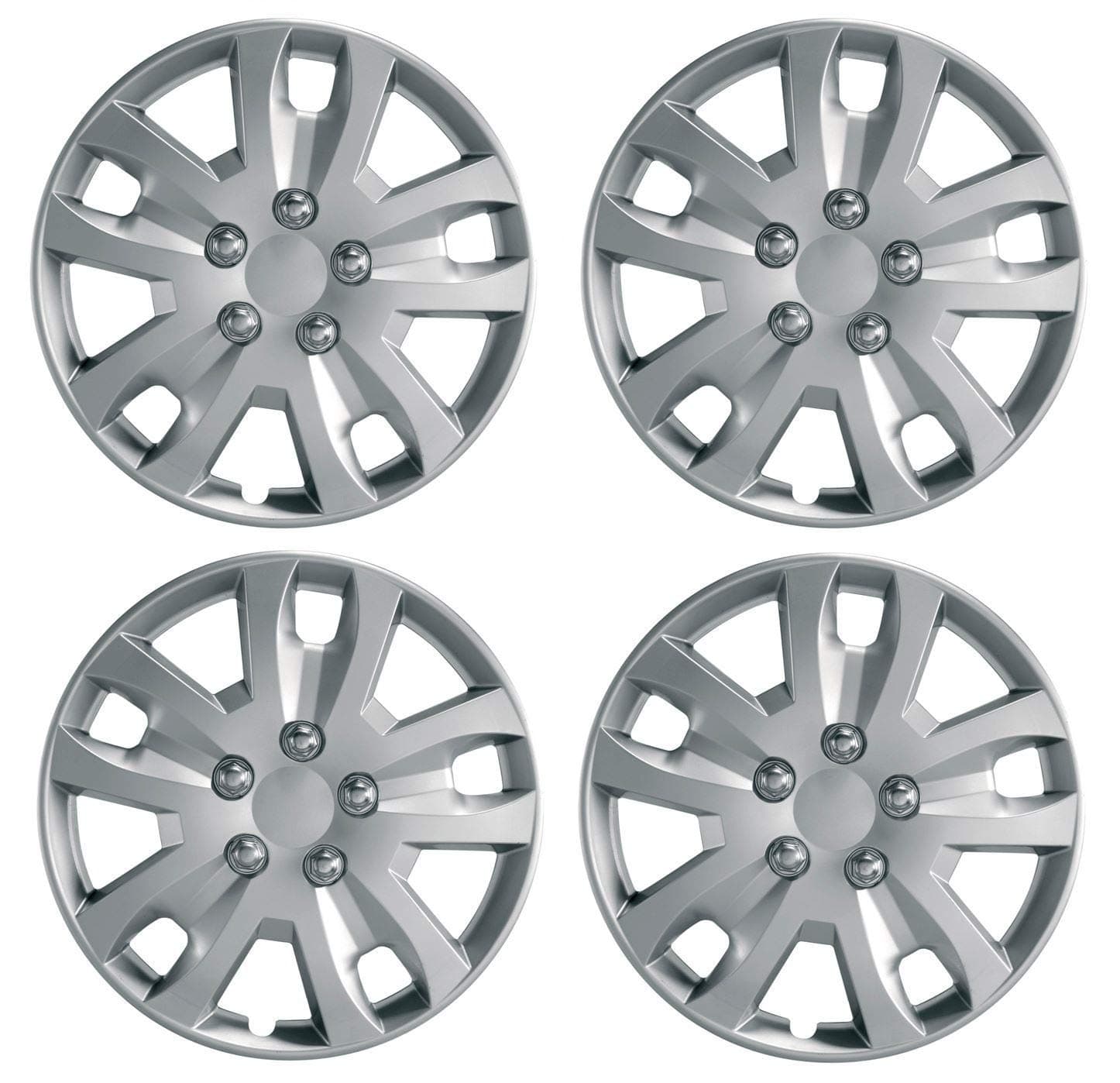 14" Set x 4 Silver Multi-Spoke Wheel Trims Hub Caps Covers Protectors
