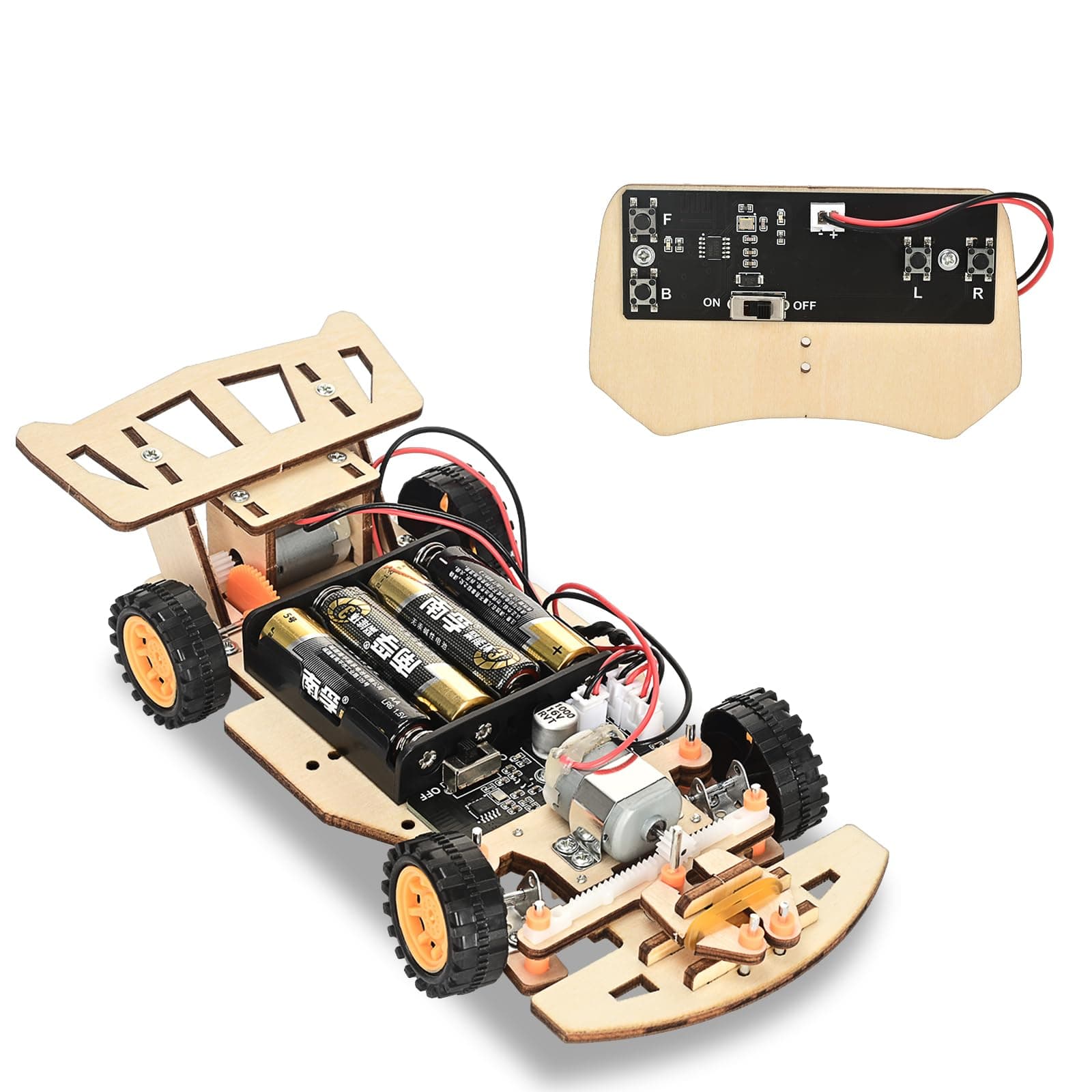 Self-Centering Steering Remote Control Car,STEM Projects for Kids Ages 8-12,Engineering kit, DIY rc car kit, STEM Kits for Kids Ages 8-12
