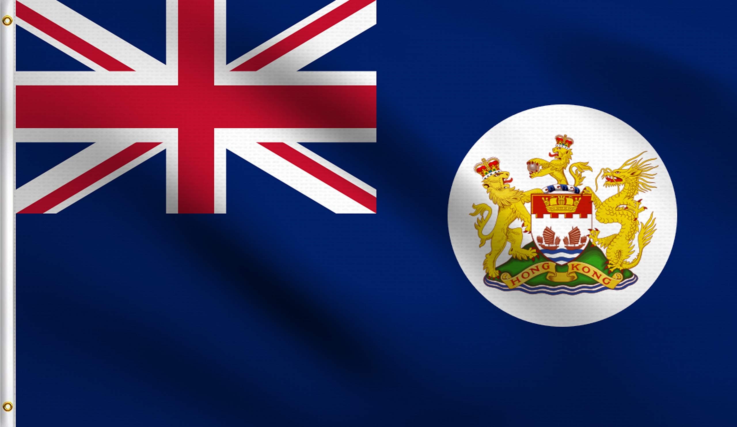 DMSE Hong Kong Old Flag 3X5Ft Foot 100% Polyester 100D Flag
