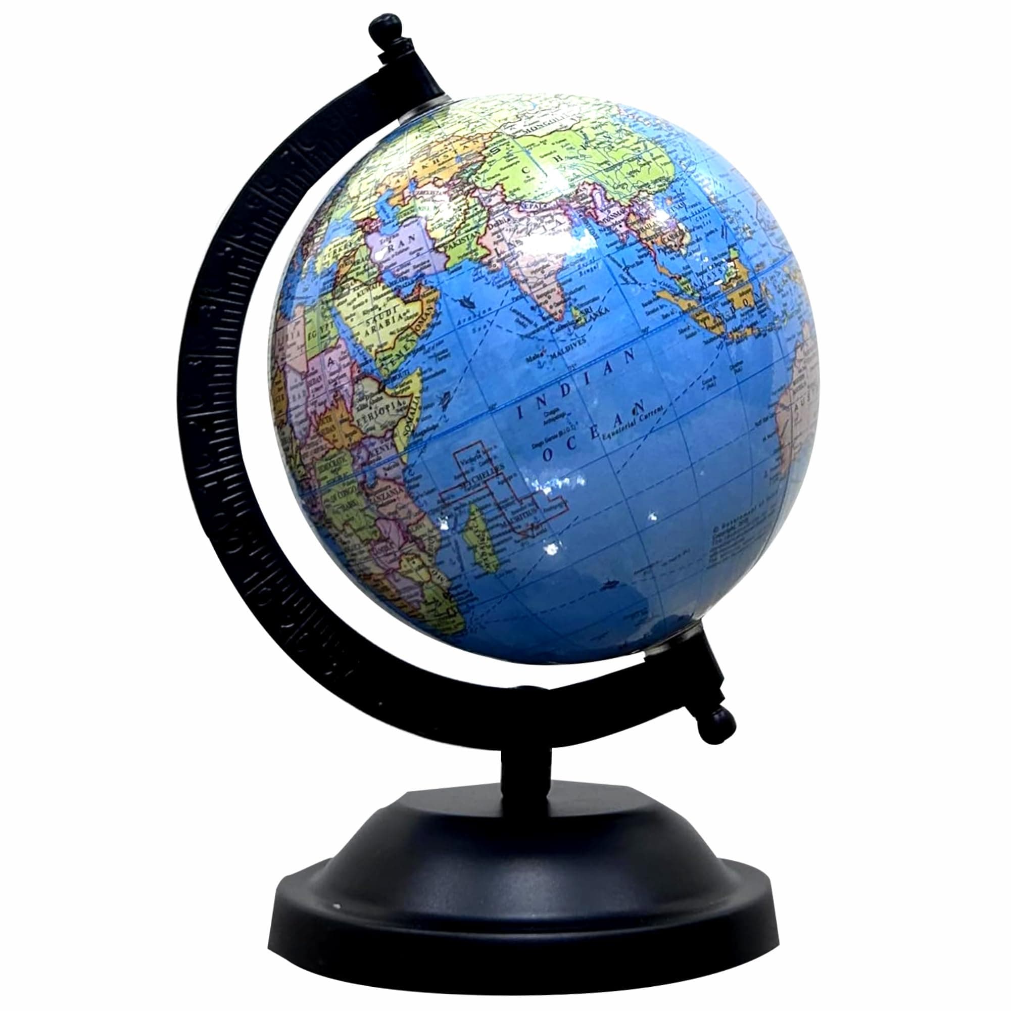 5 Inch Political Globe for Learning World Map for Kids/Students/Upsc Aspirants, Home Office,Desk Decor