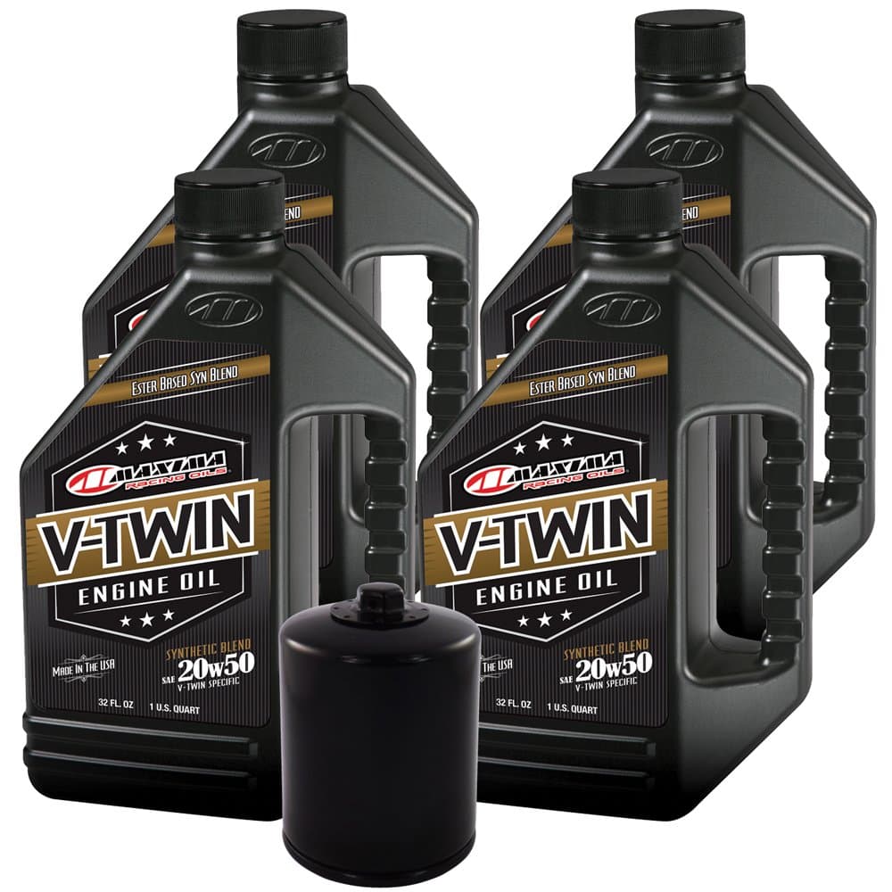 MaxHiflo VTEOCK23 Synthetic Blend Engine Oil Change Kit for Harley Davidson Twin Cam V-Twin