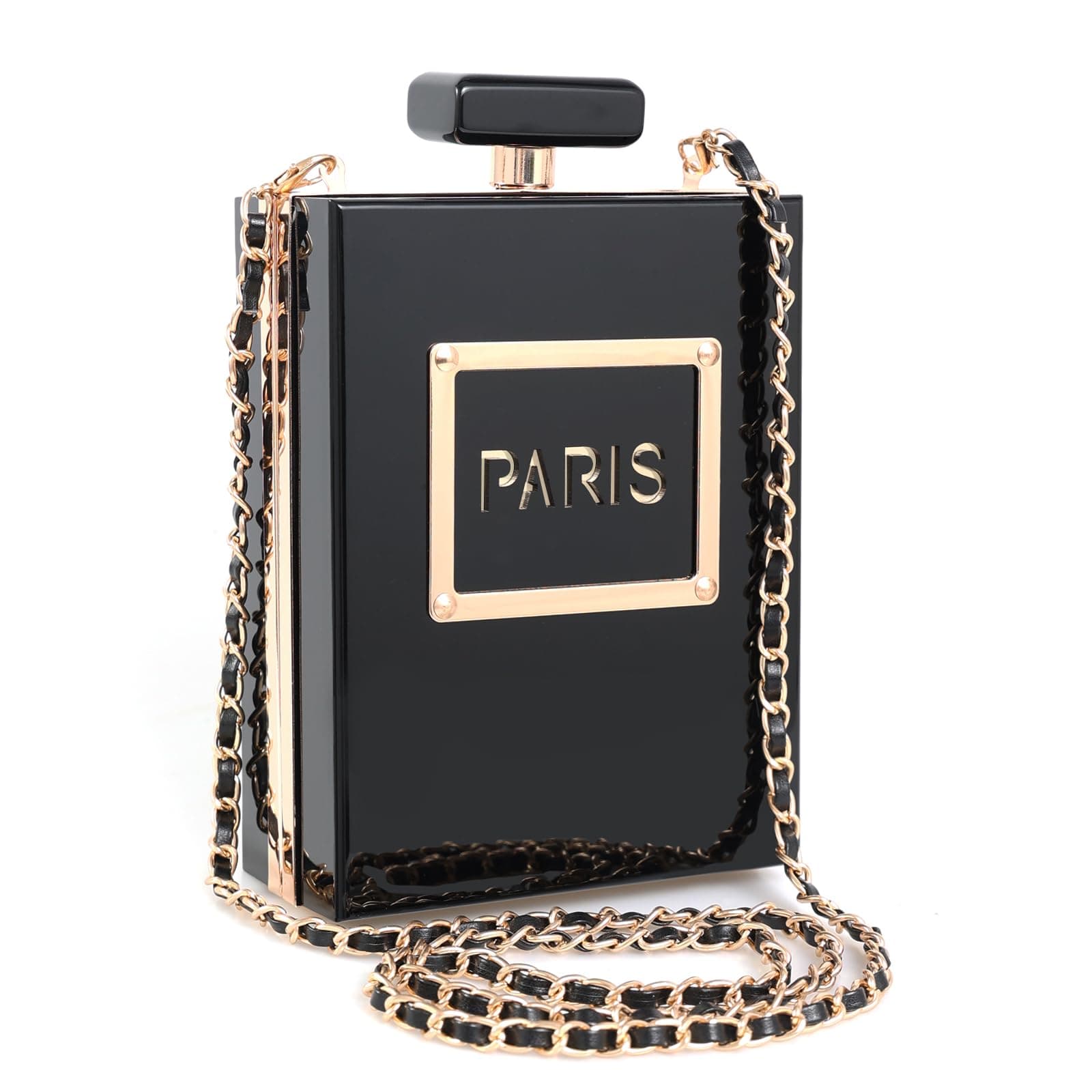 Clear Purses for Women Paris Perfume Shaped Clear Purse Evening Bags Vintage Banquet Handbag