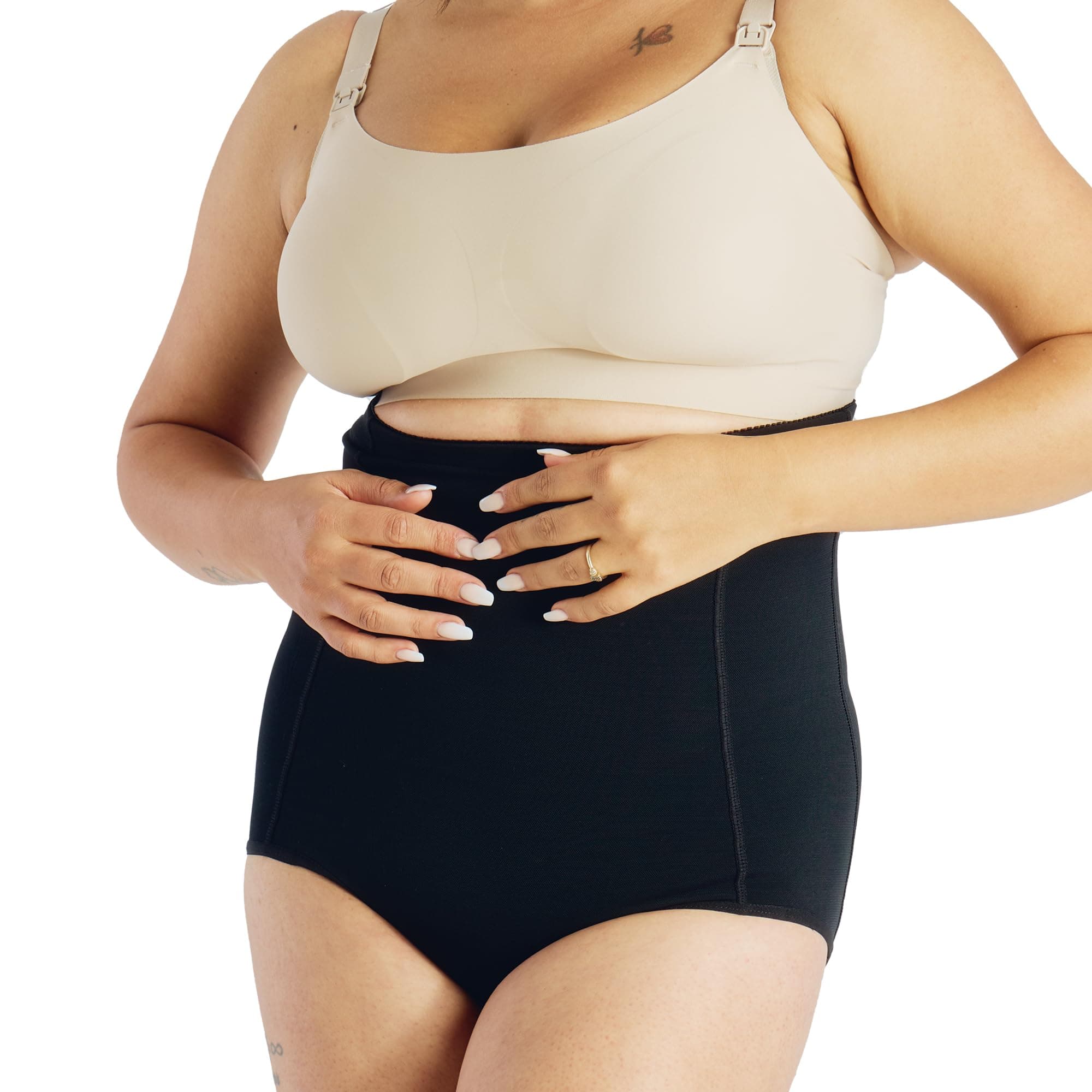 Belly Bandit Postpartum Sculpting Girdle - Postpartum Essentials - Support & Compress Your Abdomen, Waist & Hips - Pull-On Design Waist Corset for Core & Back Support - Large, Black