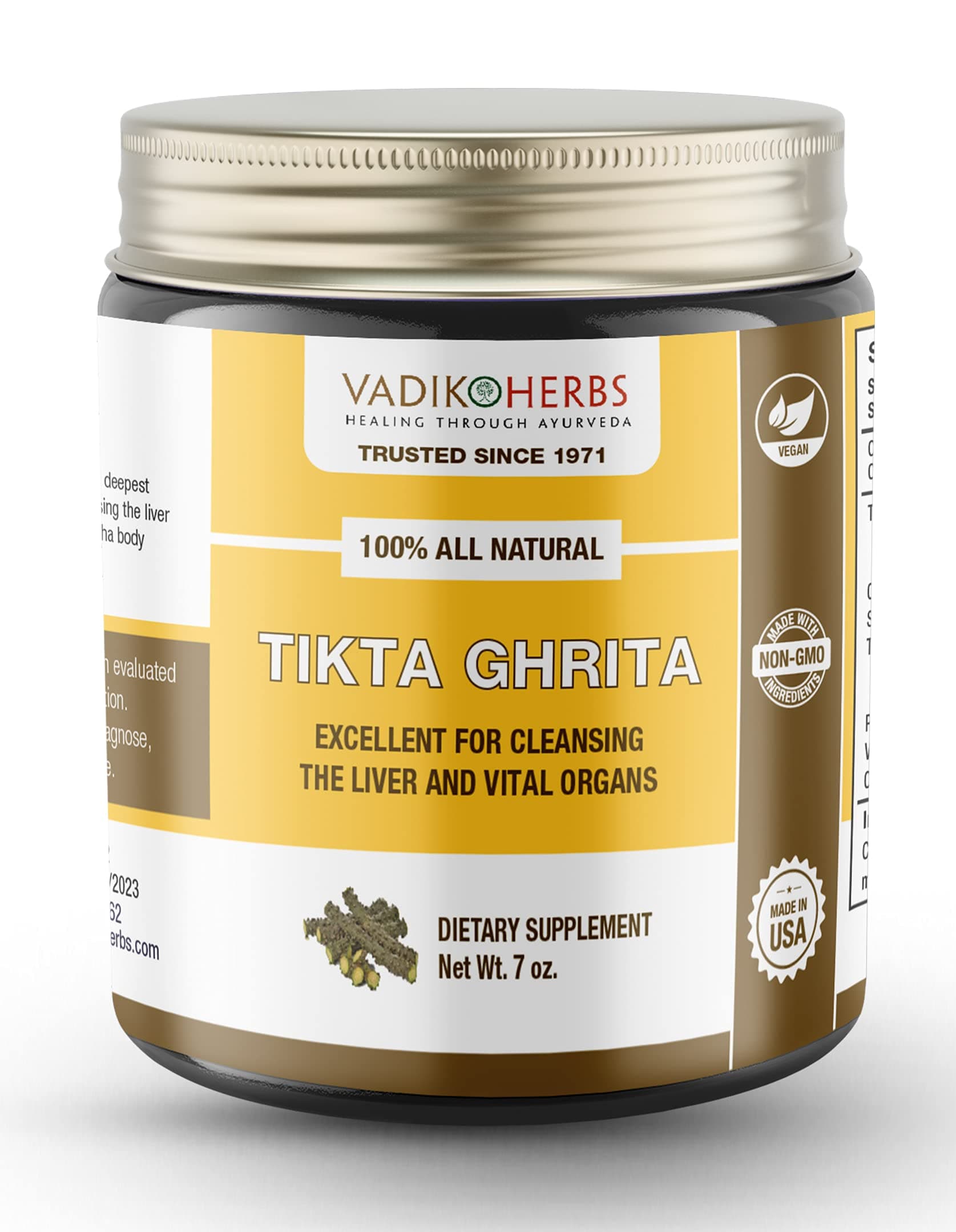 Tikta Ghrita Bitter Ghee (Herbal medicated ghee) ~ Premium potency herb in a natural, fresh ghee base ~ Made in the USA every week