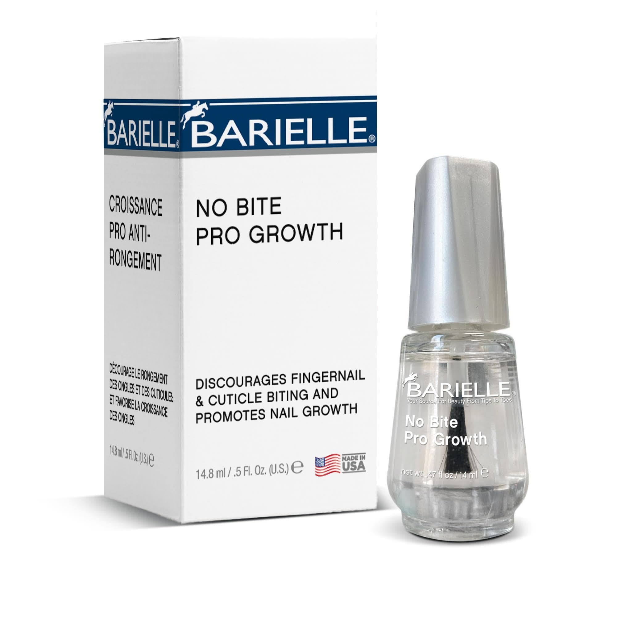 Barielle No Bite Pro Growth, 0.5 Ounce - Nail Biting Prevention Treatment for Adults & Children, Stops Nail Biting - MADE IN USA