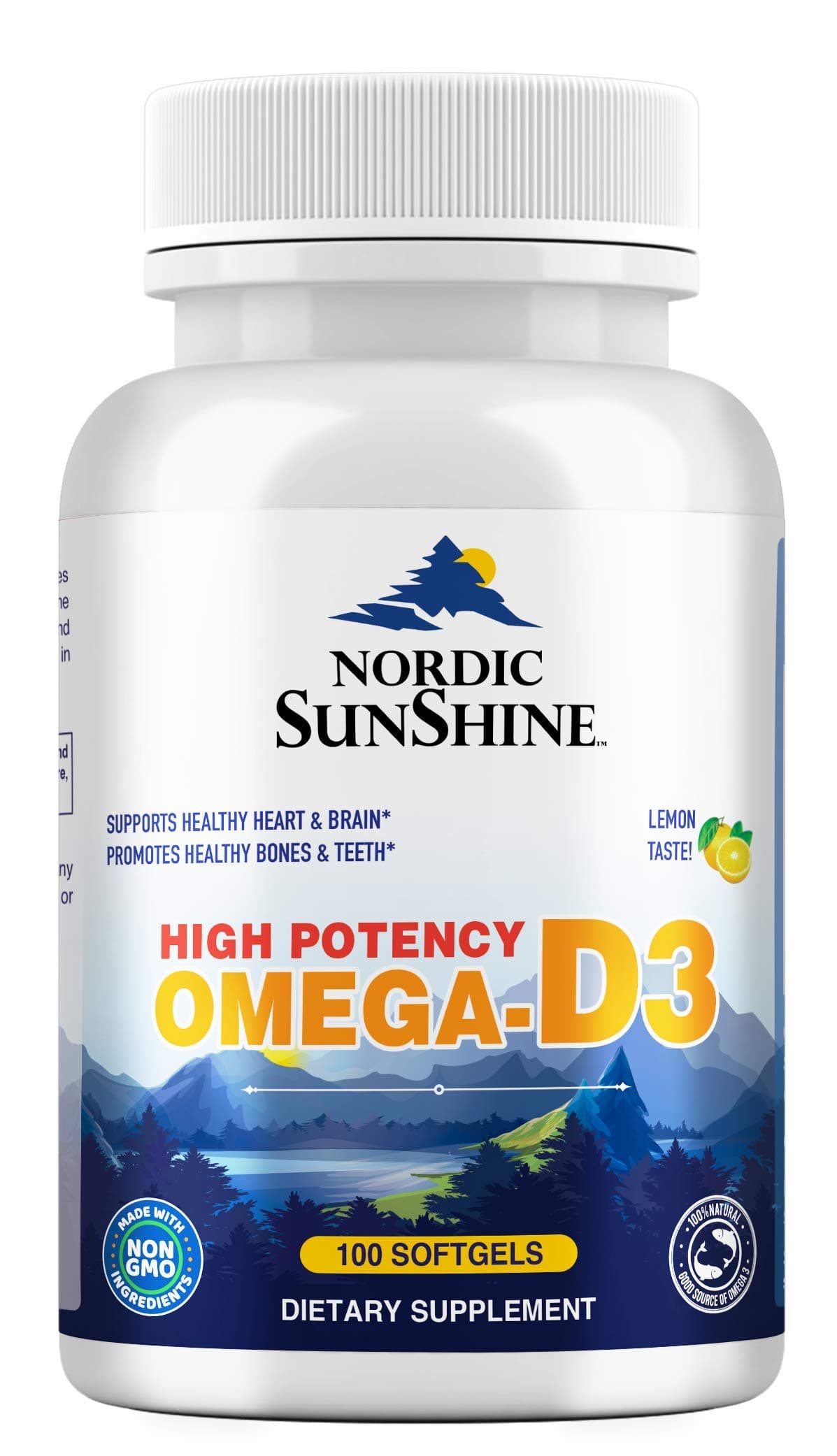 High Potency Omega 1280mg, D3 25mg, 100 Softgels