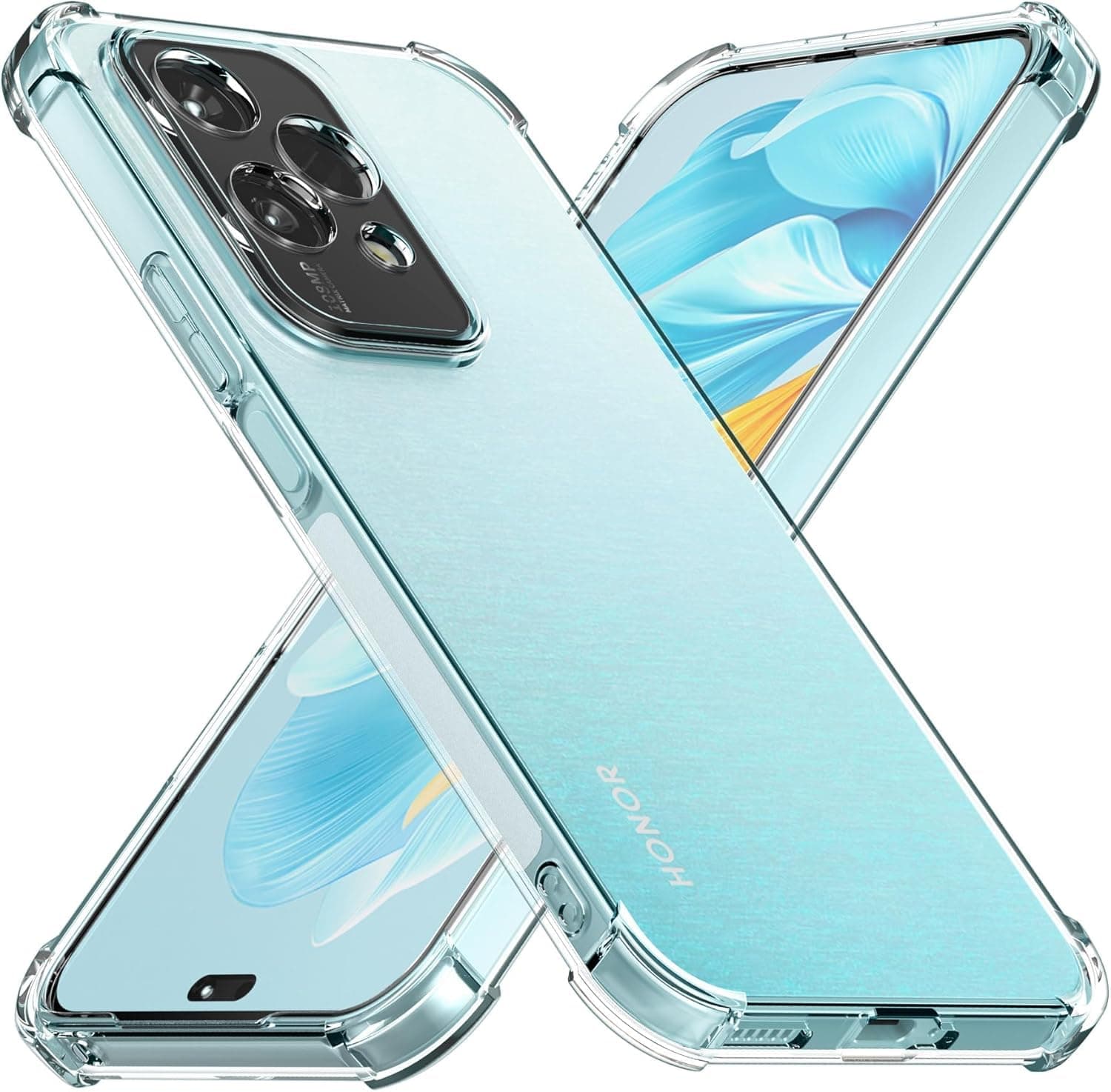 Zubitech Case for Honor 200 Lite Clear Cover Shockproof flexible Silicone Bumper Cover Transparent Anti scratch TPU Full Camera Protection designed for Honor 200 Lite