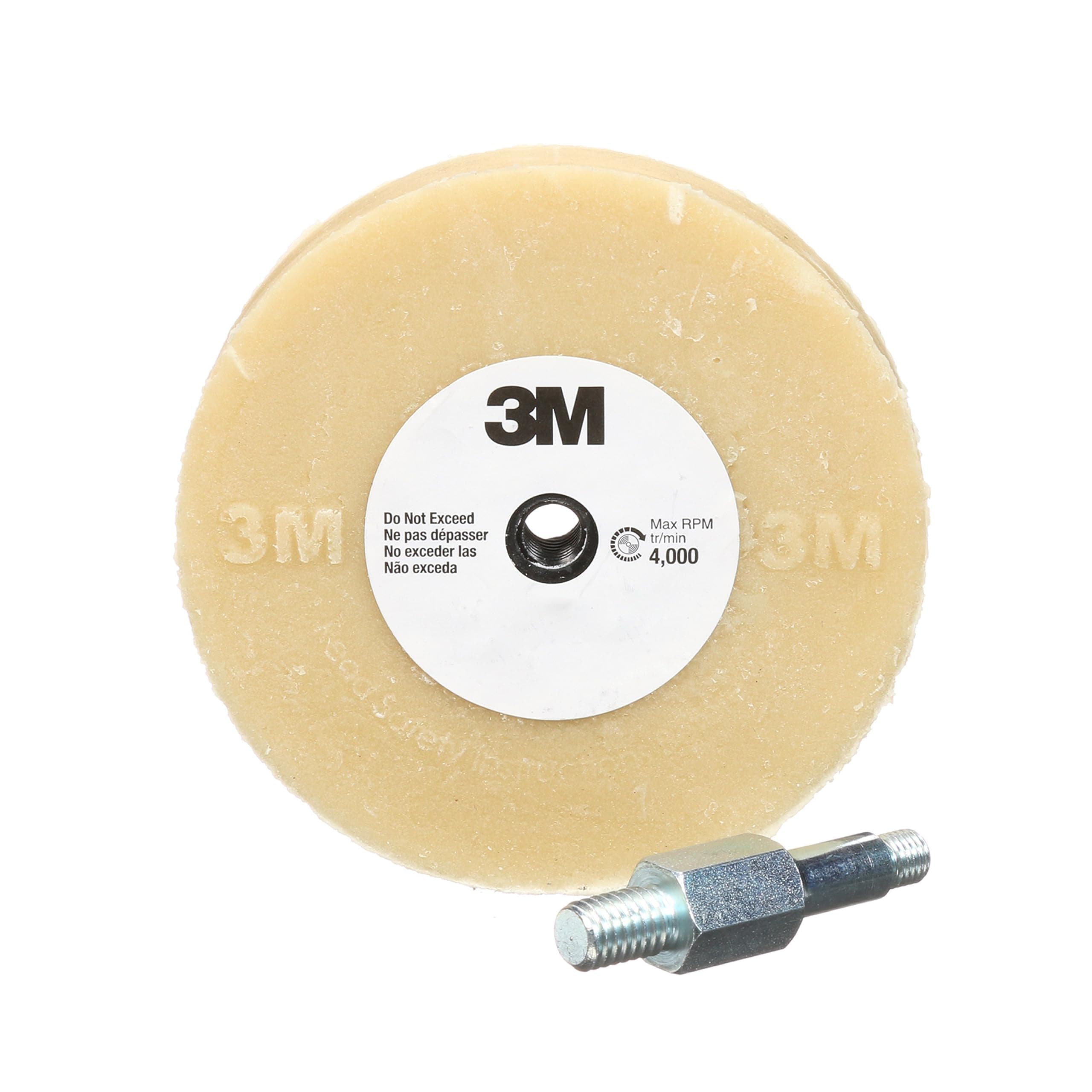 3M Stripe Off Wheel 07498, 3/8" Mandrel, 4" Diameter x 5/8" Width, Beige (Pack of 1)