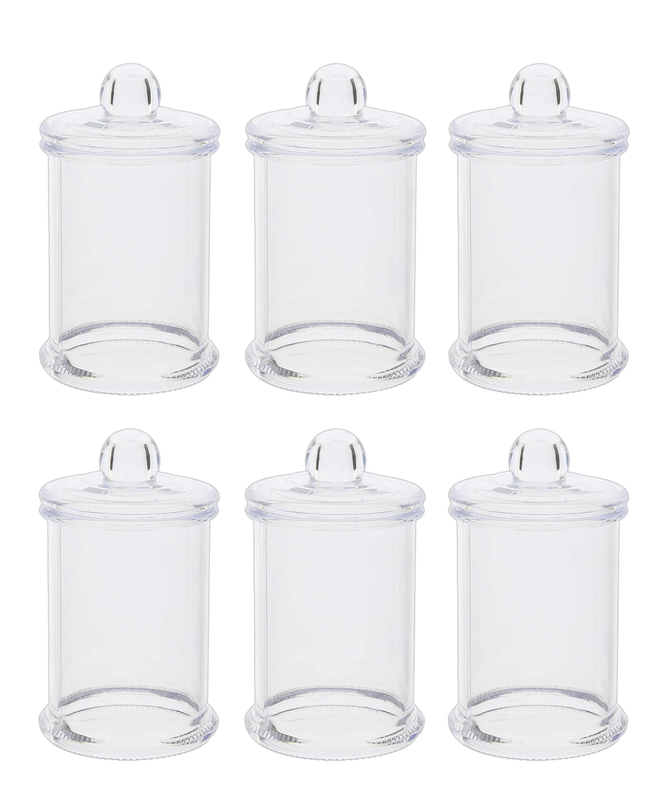 Set of 6 Mini Plastic Apothecary Jars, 3.5"