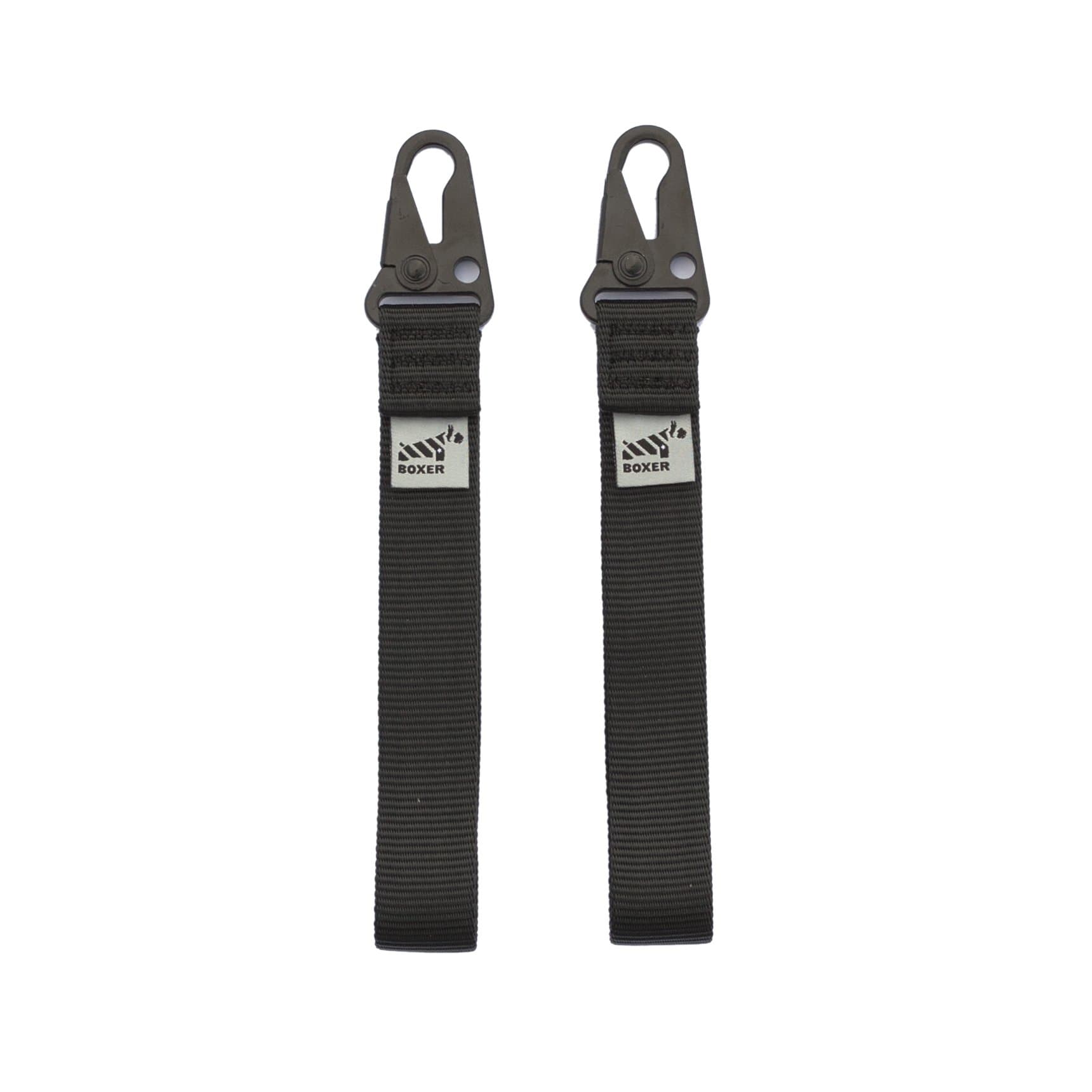 Key Whip Shorty Lanyard Keychain (2 Pack) (Black) Made in USA