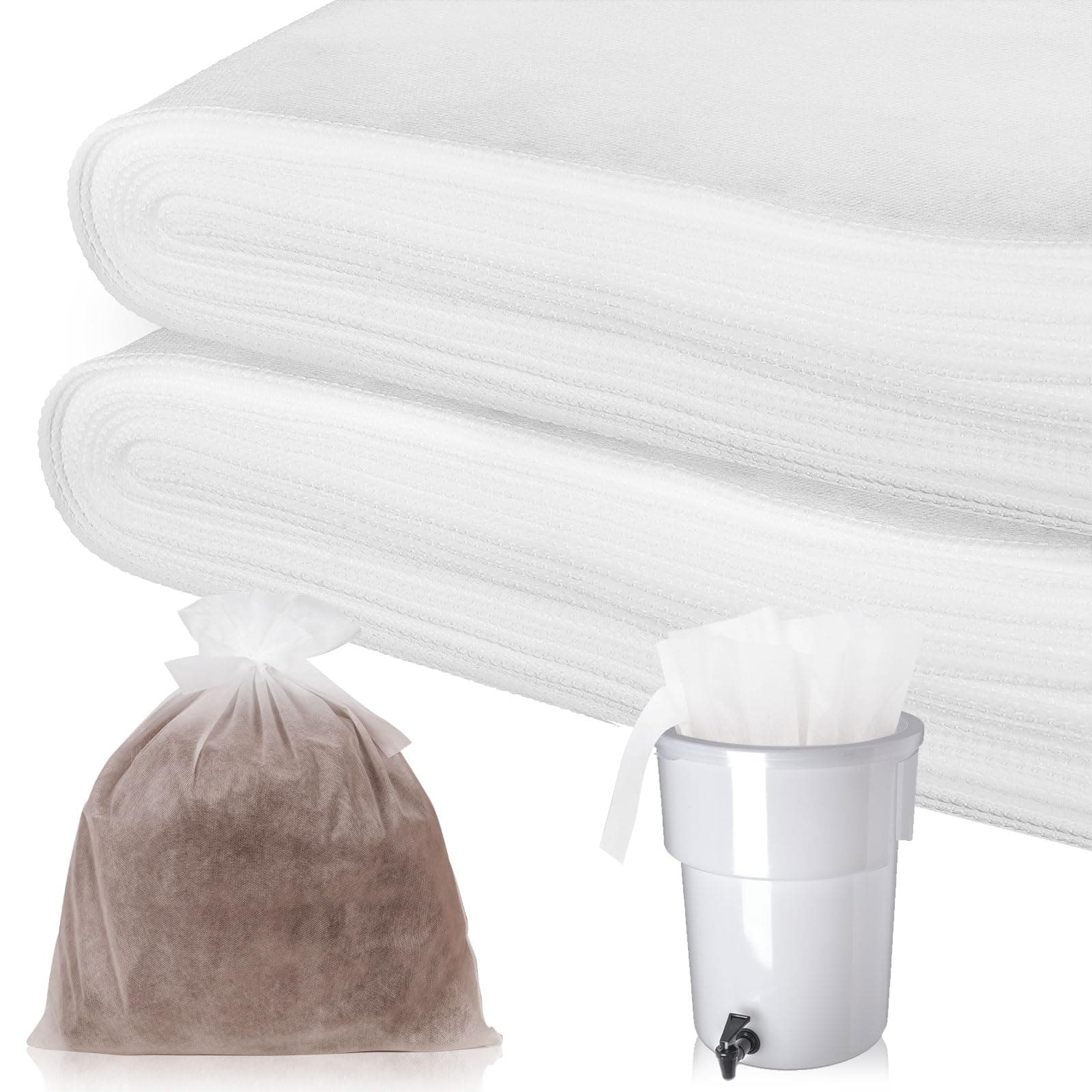 50 Piese Cold Brew Coffee Filters with Drawstring, 20" X 20" Commercial Cold Brew Bags for Commercial Model Cold Brew Coffee Makers and 5 Gallon Commercial Systems, Brew Up To 5 LBS Coffee