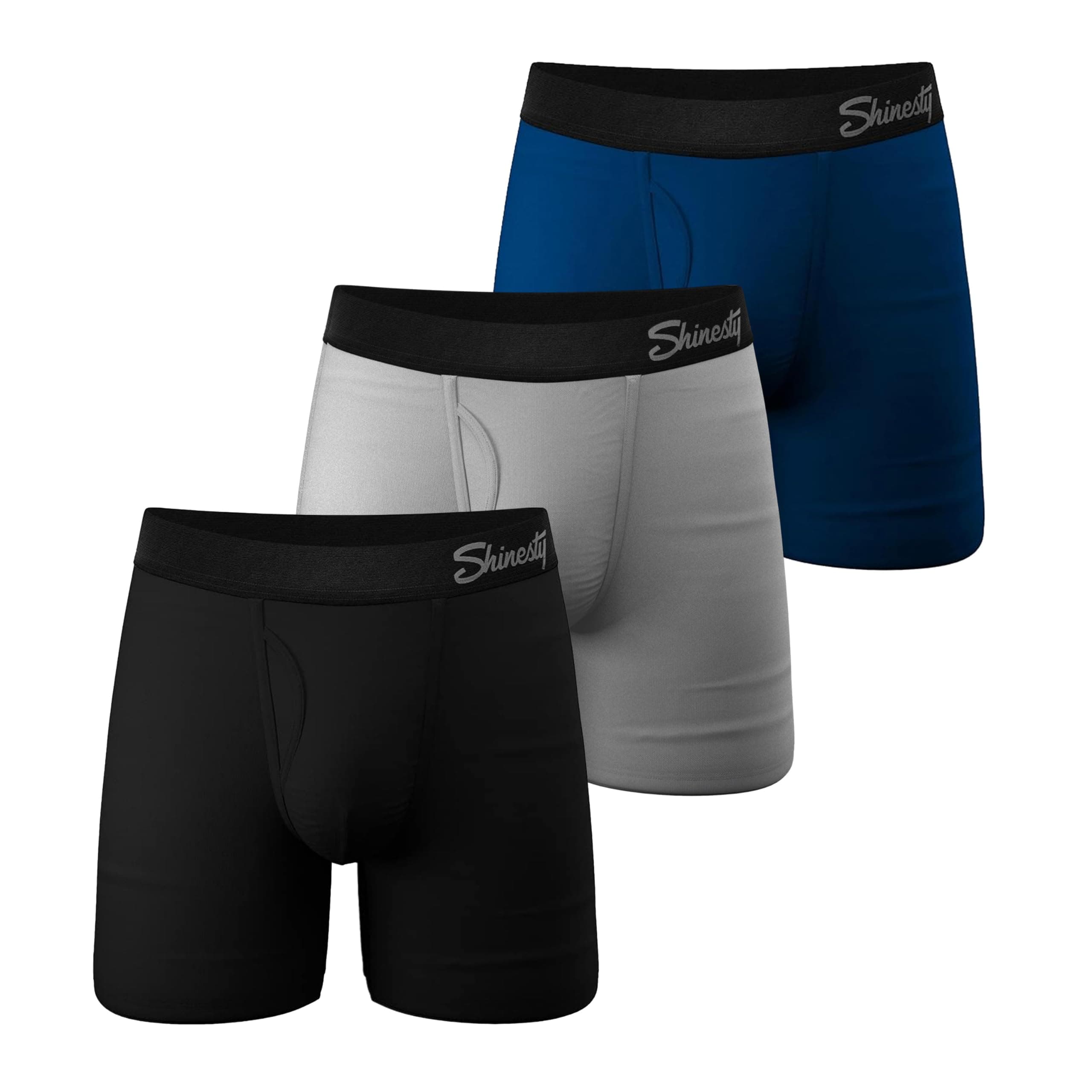 Shinesty Boxer Briefs for Men Pack of 3 - Hammock Support Pouch Underwear for Men with Fly