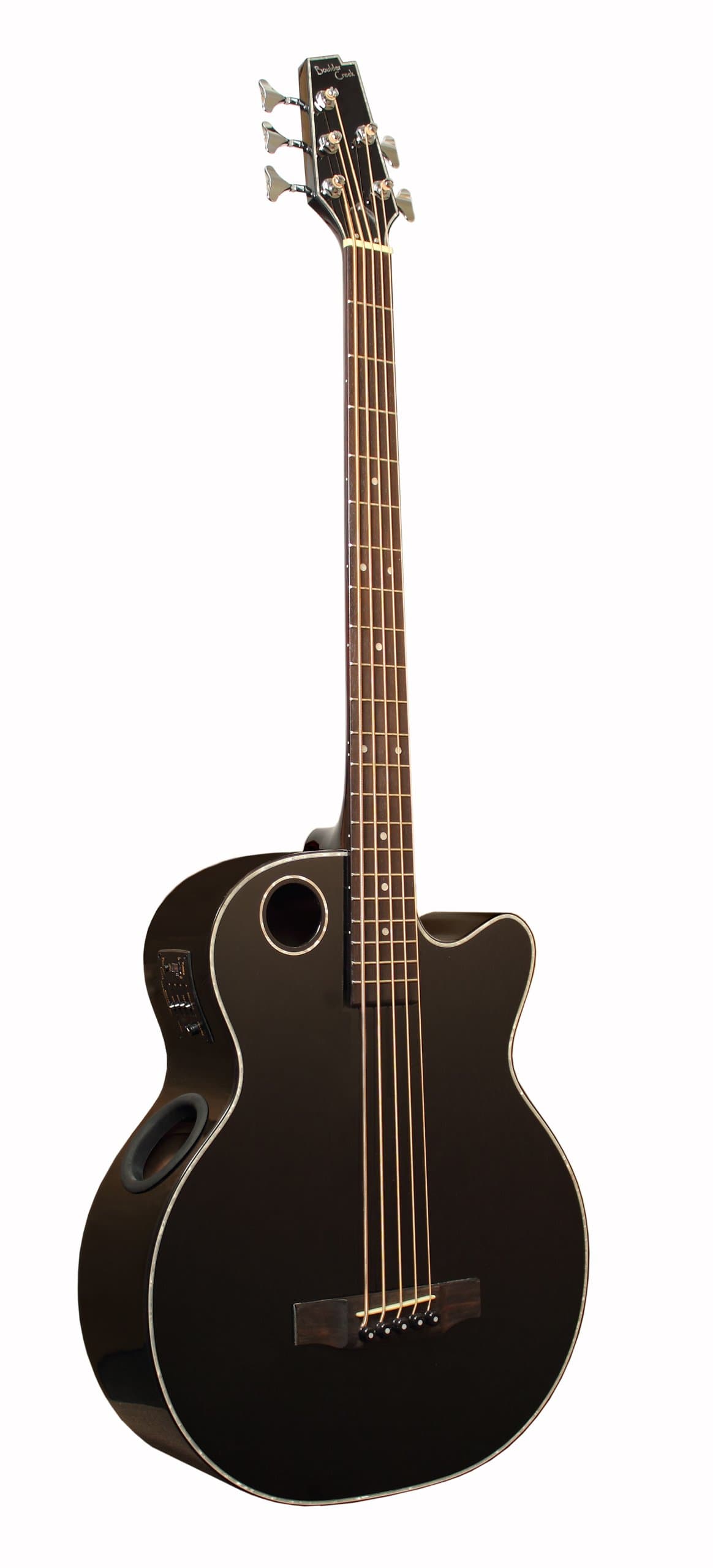Boulder Creek Guitars EBR1-B5 5-Strings Acoustic-Electric Guitar, Gloss Black Finish
